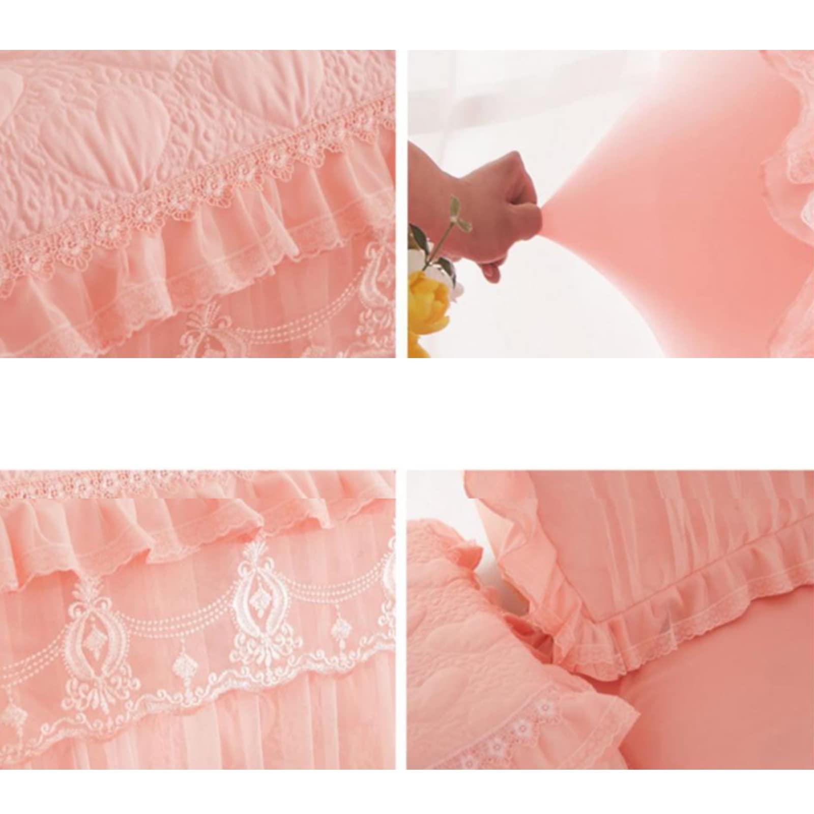 Stretchable Lace Headboard Slipcover for Full Size Bed - Washable Headboard Protector & Princess Bed Cover (Blush, 200cm/79inch) - Perfect for Bedroom Decoration & Bedside Protection