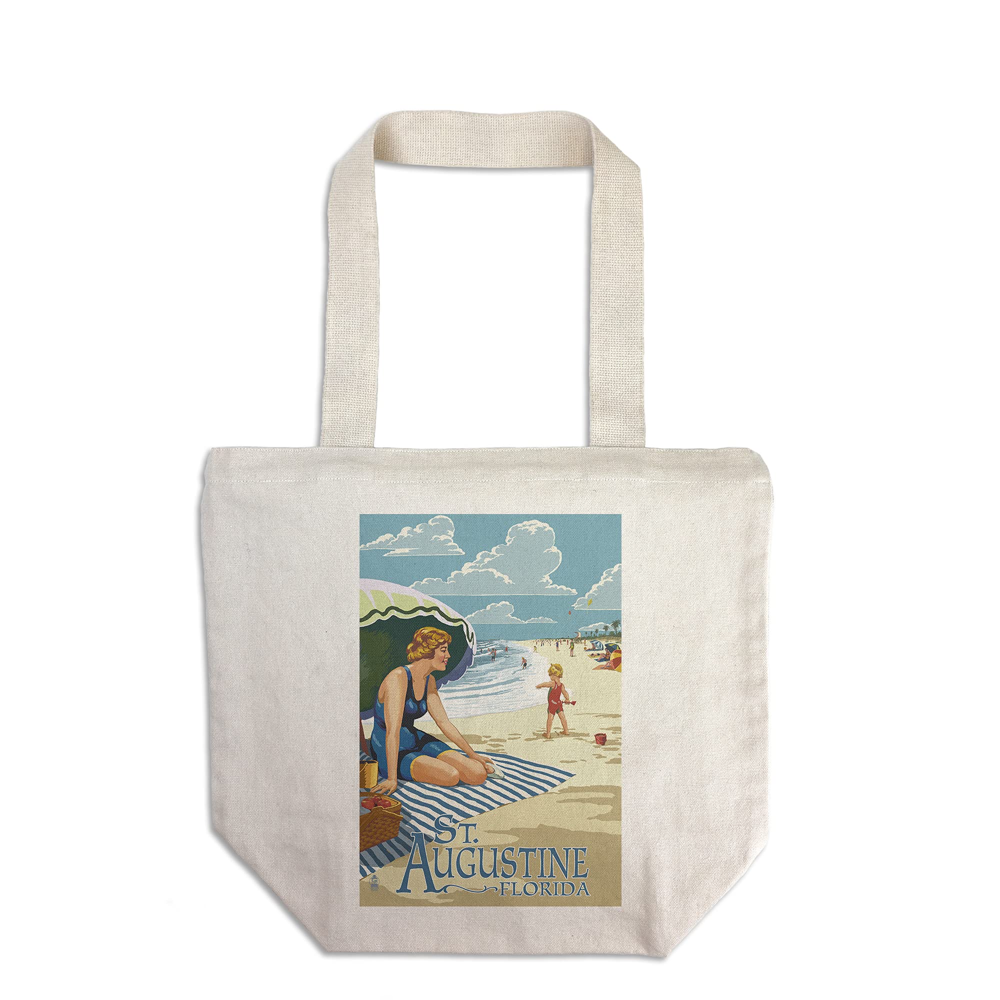 St. Augustine Florida Beach Tote Bag - 100% Cotton Canvas Reusable Shopping Bag for Women | Perfect for Groceries, Beach Trips & Everyday Use