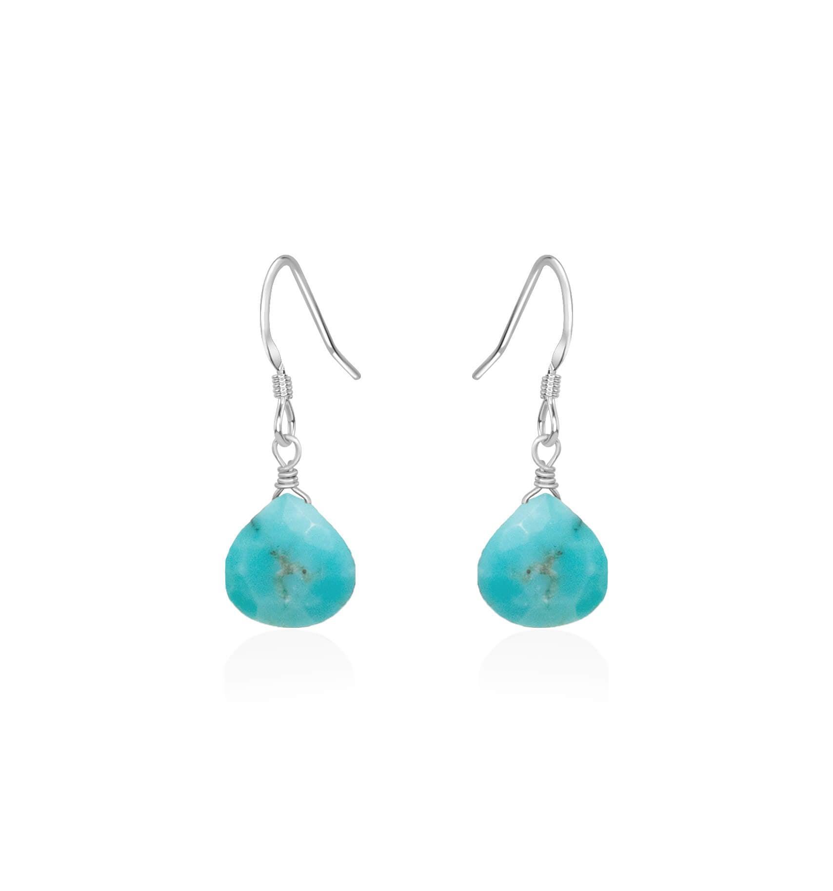 Turquoise Gemstone Teardrop Dangle Earrings - Handmade Sterling Silver Bohemian Jewelry for Women | Perfect for Weddings, Parties & Boho Fashion