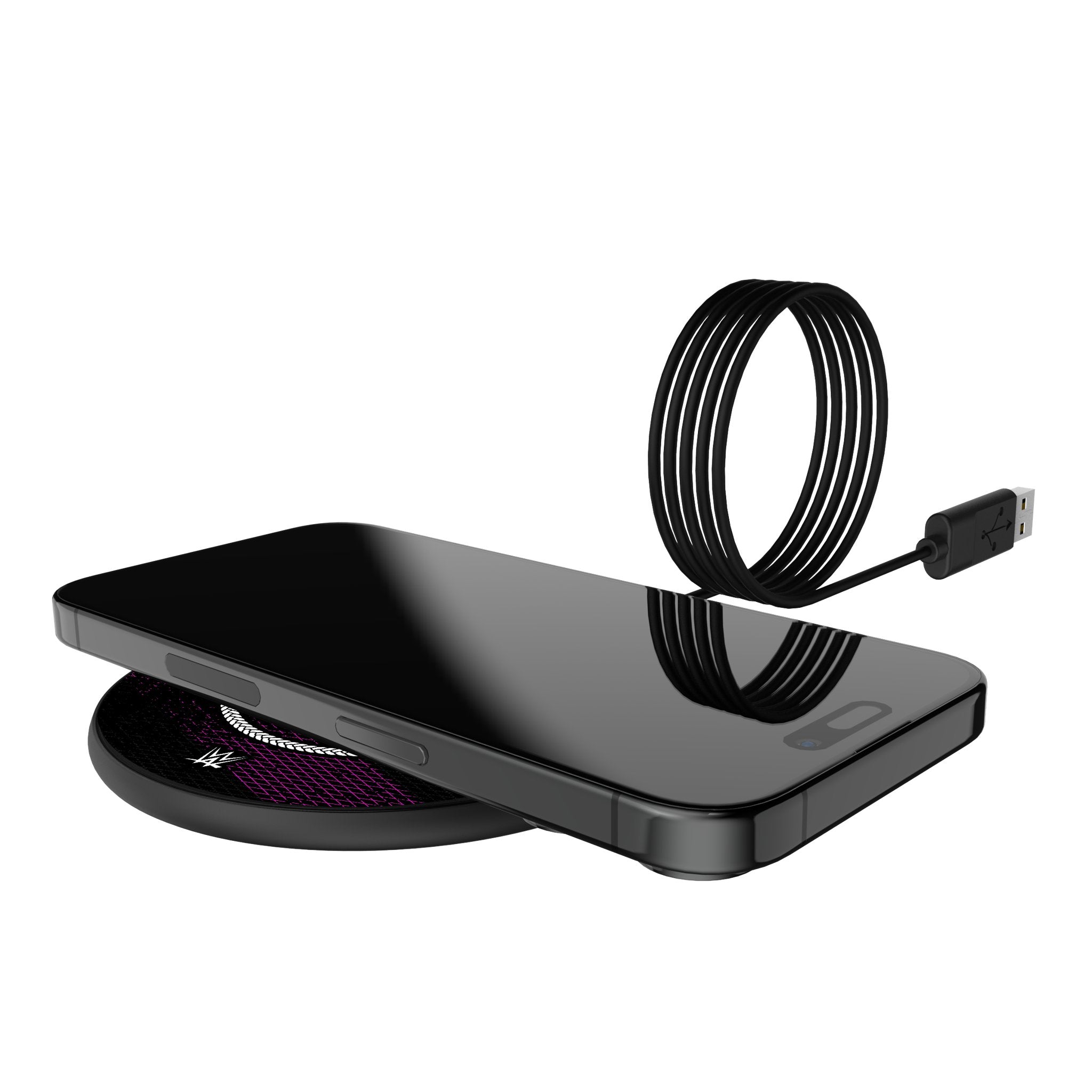 Bianca Belair 15W Fast Wireless Charger - Qi Certified, Steel Finish - Perfect for iPhone, Samsung, AirPods - Home, Office, Car Charging Station
