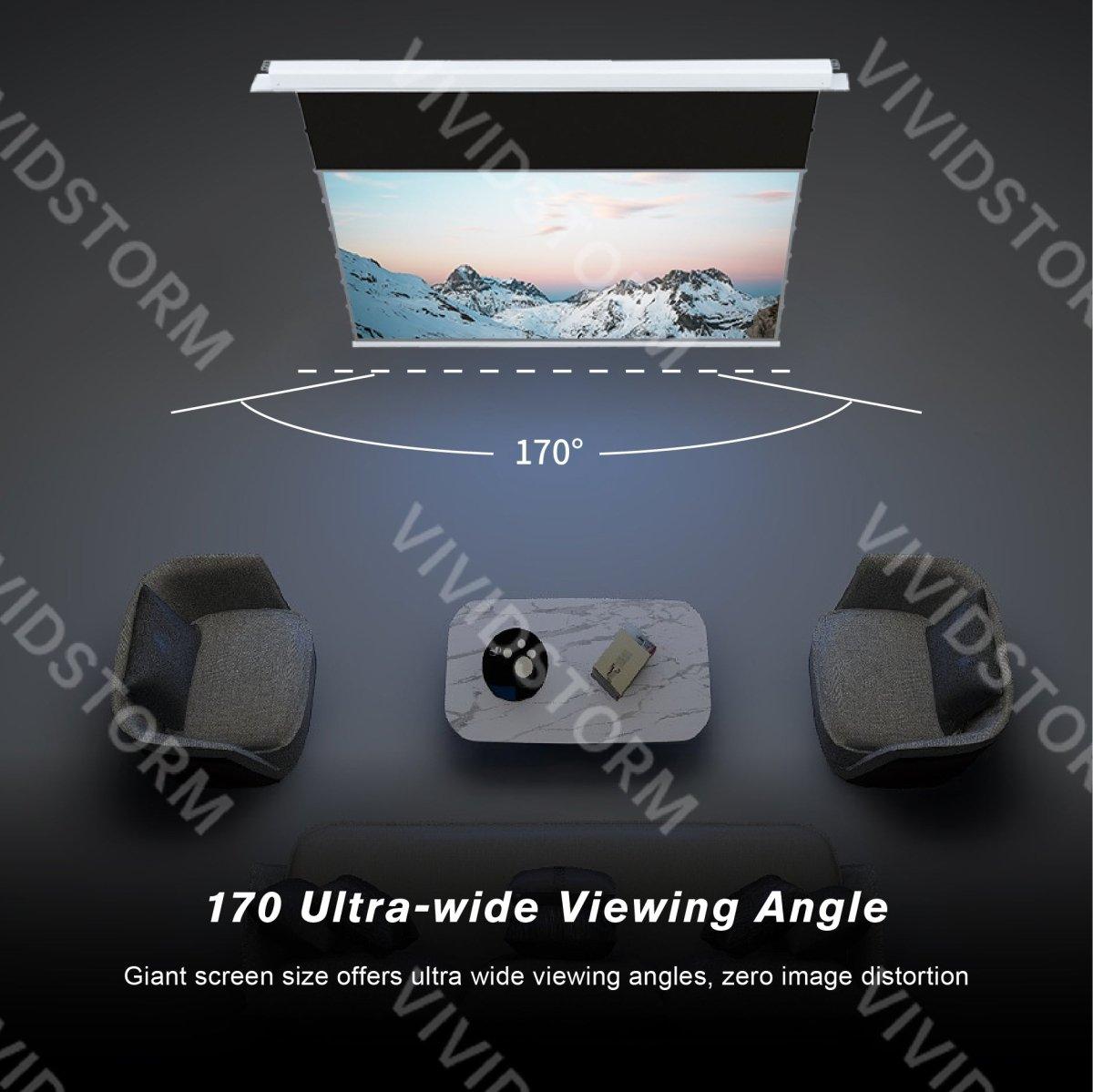 AWOL VISION LTV 3500 Pro/3000 Pro 4K Ultra Short Throw Laser Projector Bundle with VIVIDSTORM PHANTOM Recessed Ceiling Motorized Tension UST ALR Screen - Home Theater, Gaming & Outdoor Movie Night Projection System