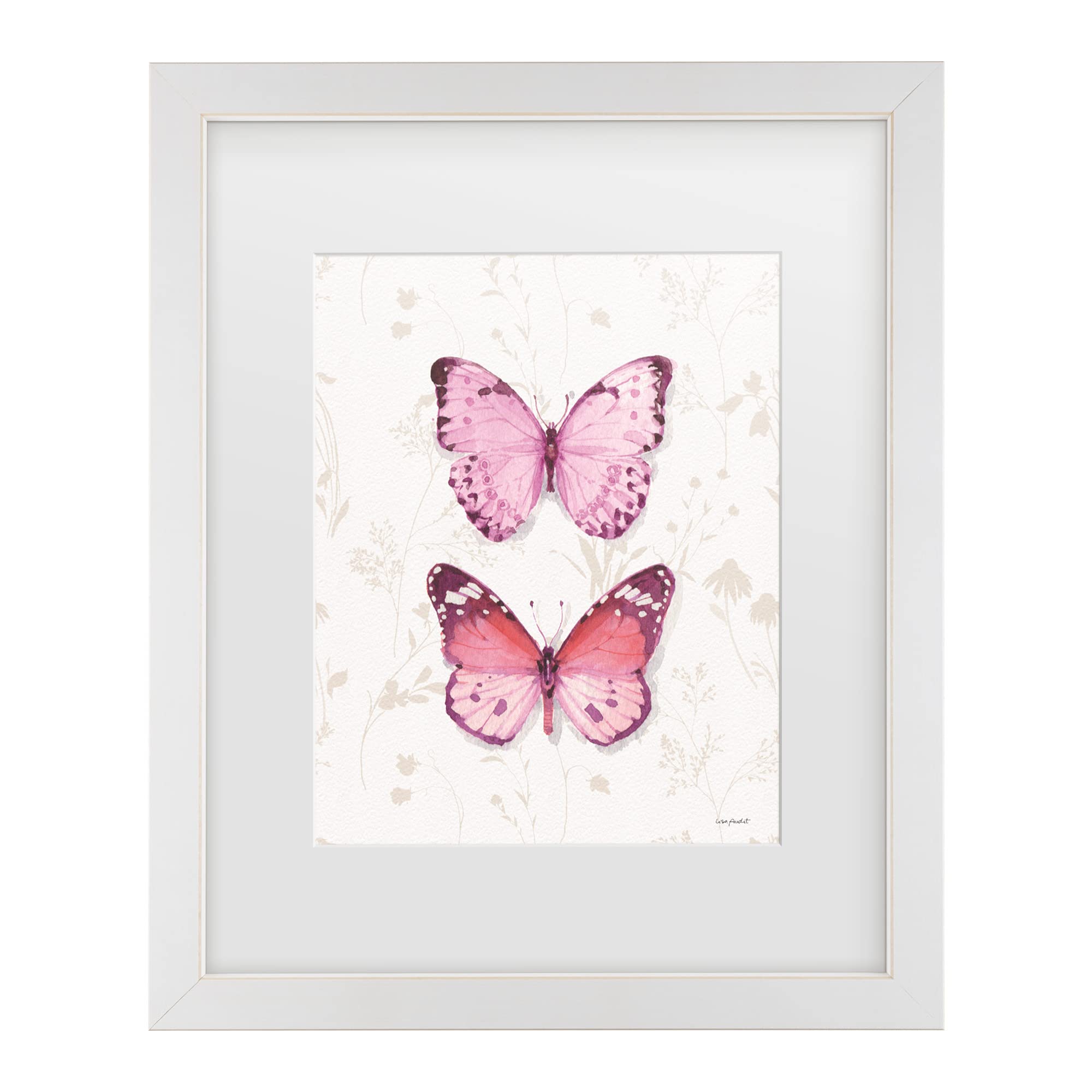 Lisa Audit 'Obviously Pink 11A' Canvas Wall Art Print - Modern Pink Floral Painting for Living Room, Bedroom & Office Decor