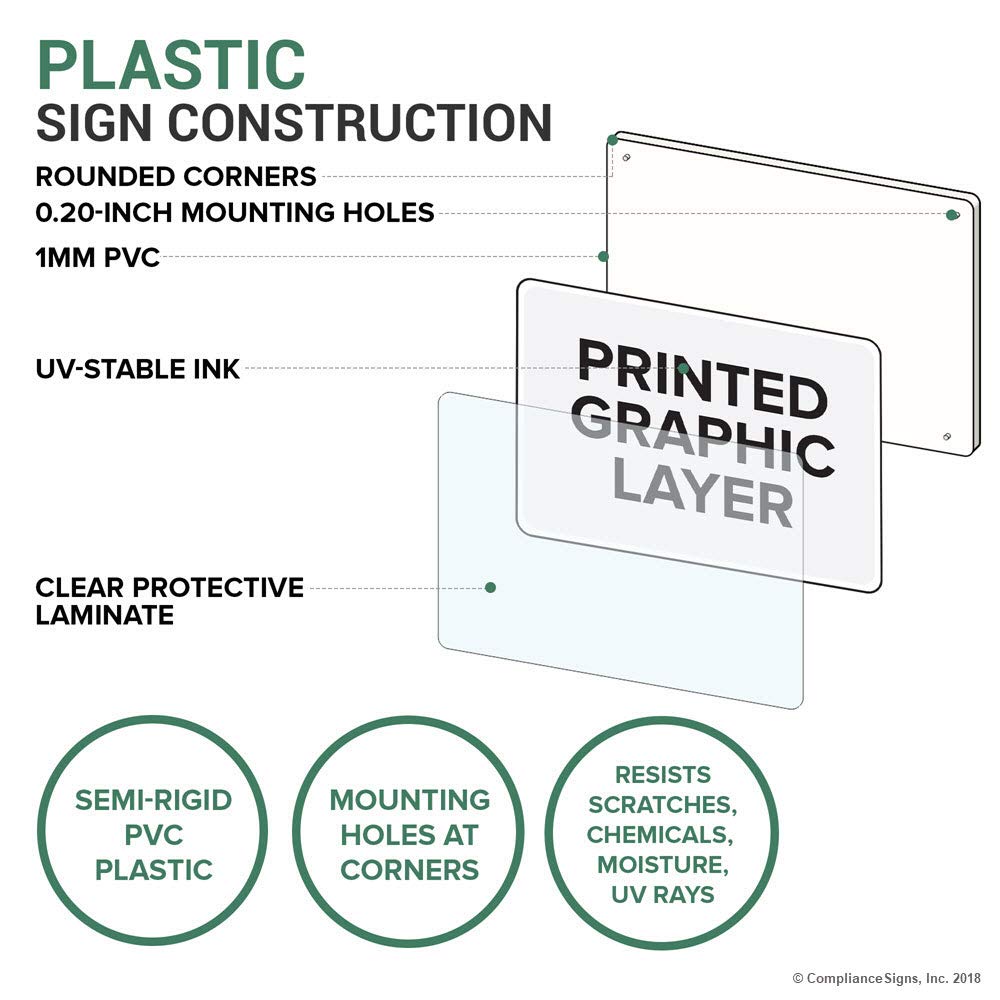 10x7 Inch Plastic Recycling & Trash Safety Sign with Down Arrow - Durable Waste Management Sign for Offices, Schools & Public Spaces | ComplianceSigns.com