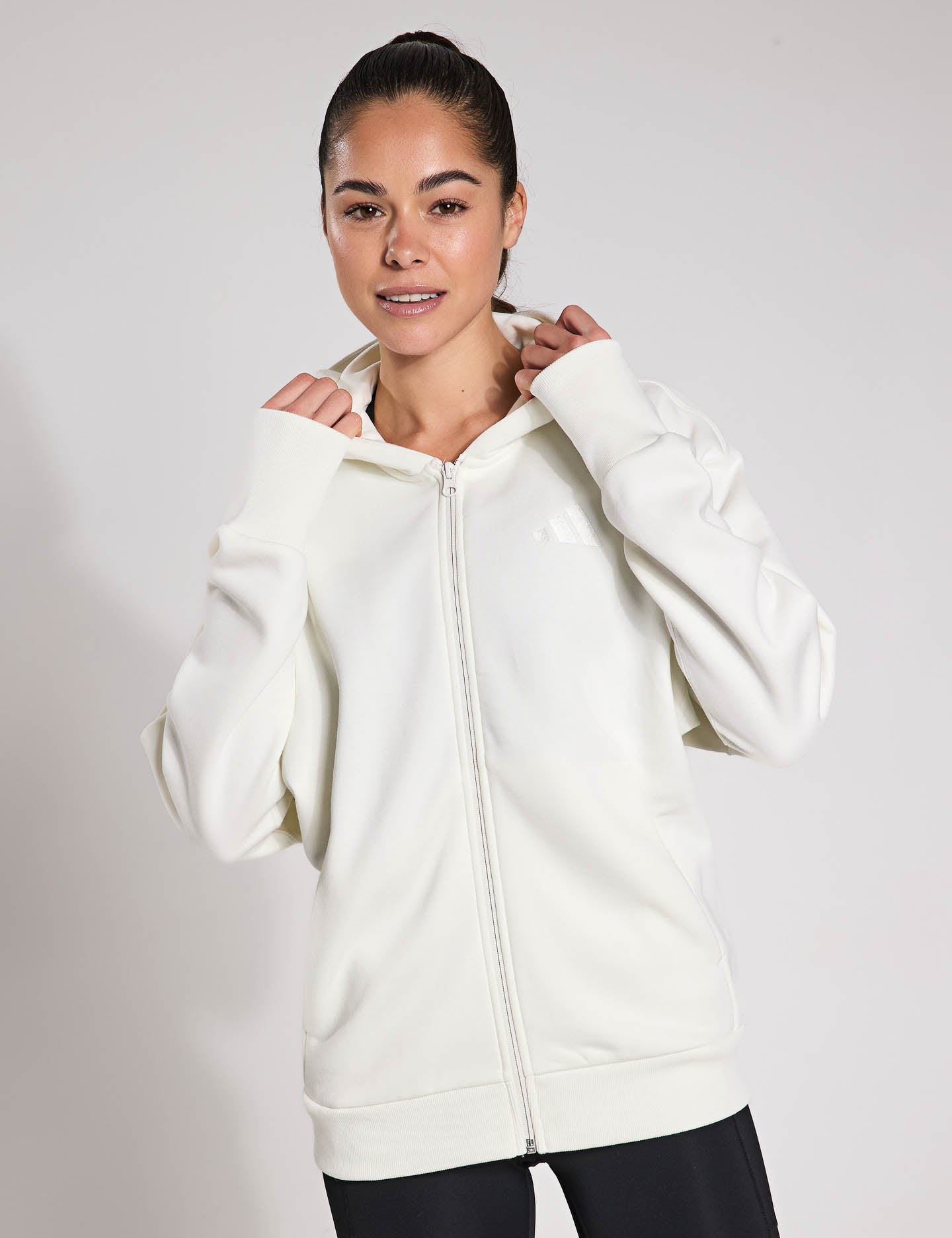 ALL SZN Fleece Full Zip Hoodie for Men & Women - Cozy Off White Pullover for Casual Wear, Outdoor Activities & Loungewear