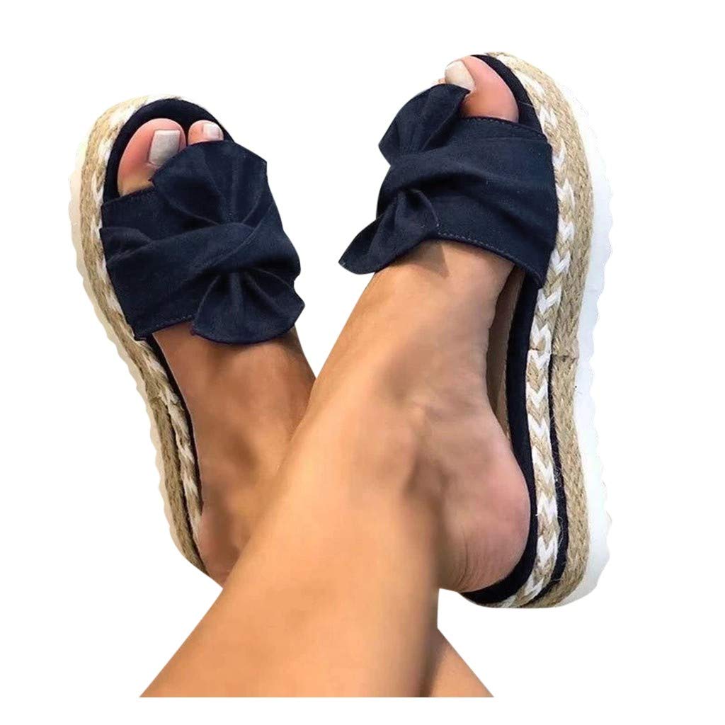 Vedolay Women's Slide Sandals - Comfortable Bow Platform Heel Sandals for Summer, Beach & Travel | Fashion Flip Flops for Casual Wear, Outdoor Activities & Vacation Outfits