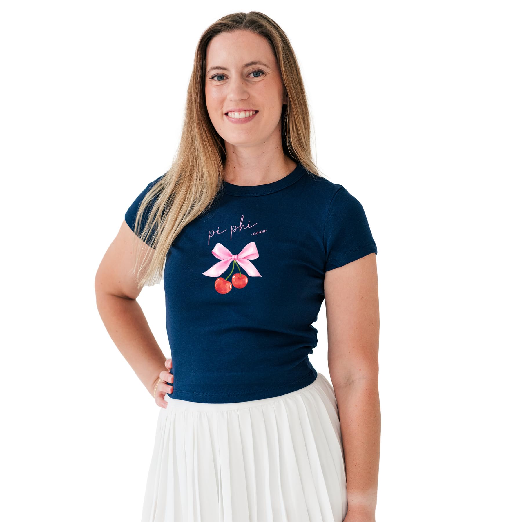 Cherry XOXO Baby Doll Tee - Ribbed Fit for Casual Outings