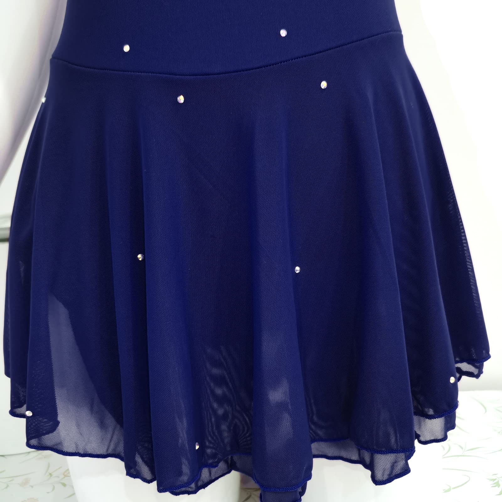 LIUHUO Sparkling Ice Skating Dress for Girls & Women - Rhinestone Competition Dance Costume for Kids - Perfect for Figure Skating, Performances & Recitals