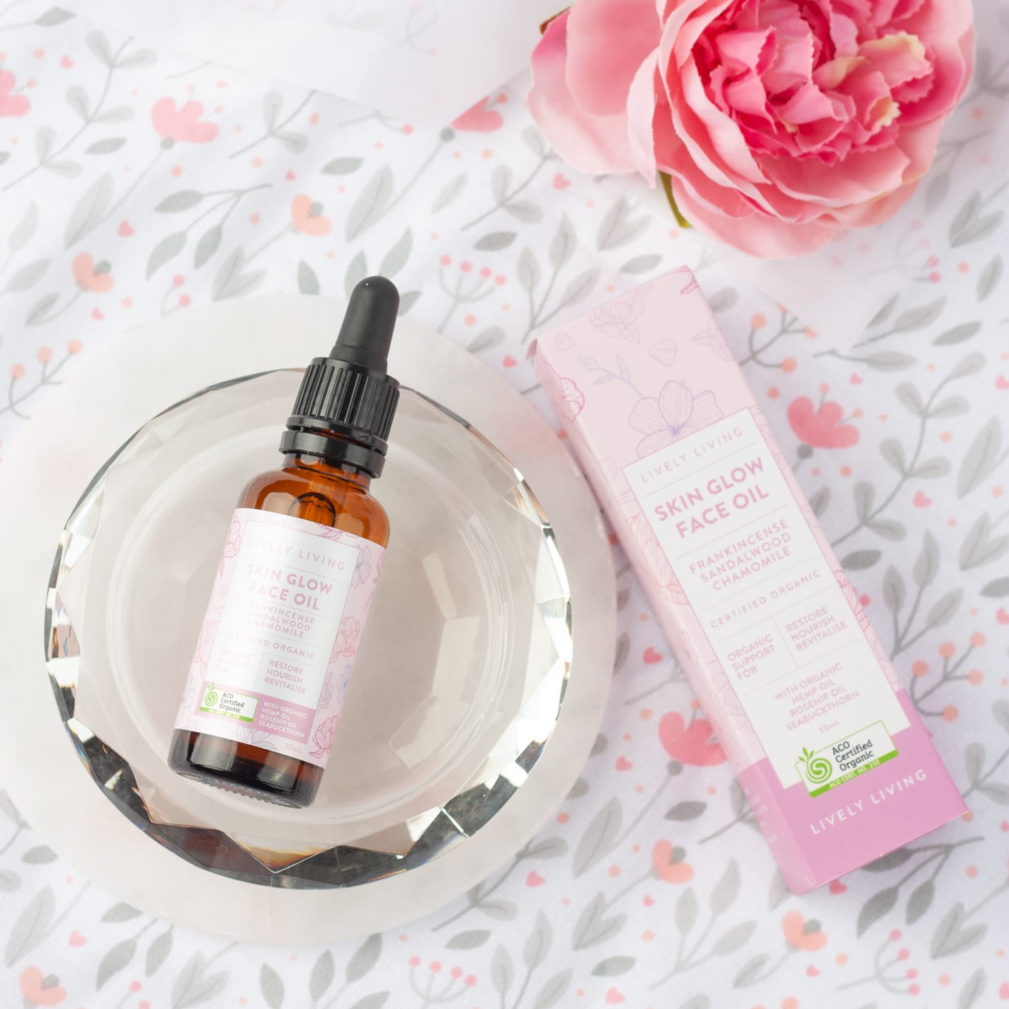 Organic Face Oil for Glowing Skin - Hydrating & Nourishing Facial Treatment for Dry & Sensitive Skin | Perfect for Nighttime Routine & Daily Skincare