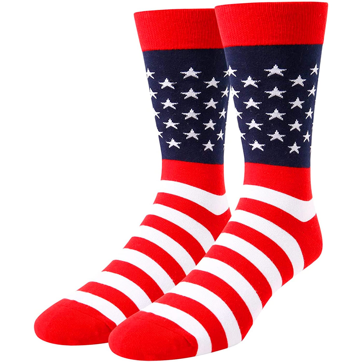 HappyPop Men's American Flag Socks - Funny Golf, Bowling, Baseball & Optometry Novelty Socks for Dad, Groom & Lawyer - Perfect Gift for Father's Day, Birthday & Sports Enthusiasts - Great for Golf Outings, Bowling Nights & Patriotic Events