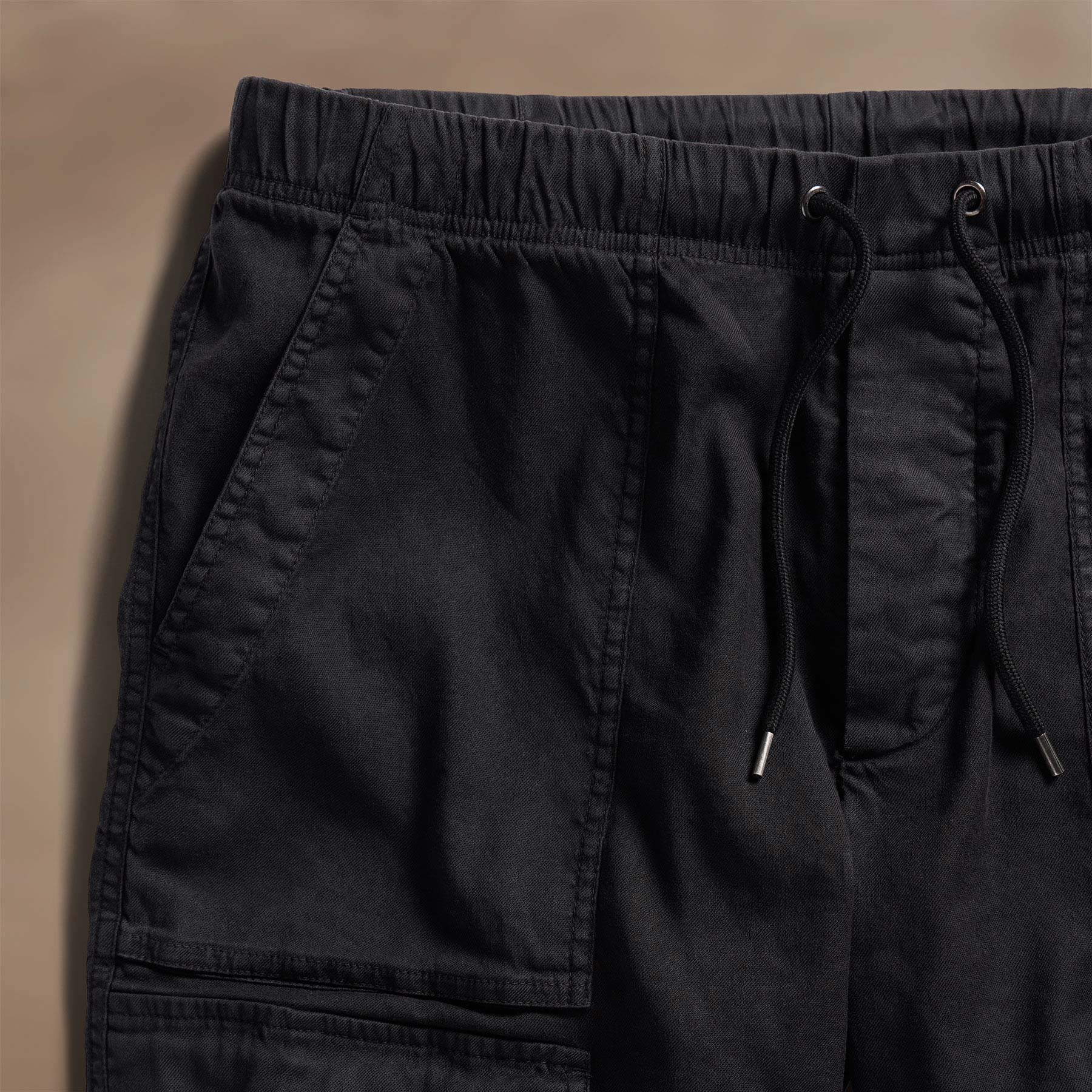 Premium Linen Blend Utility Shorts for Men - Comfortable & Stylish Black Casual Shorts for Summer, Travel, and Outdoor Activities