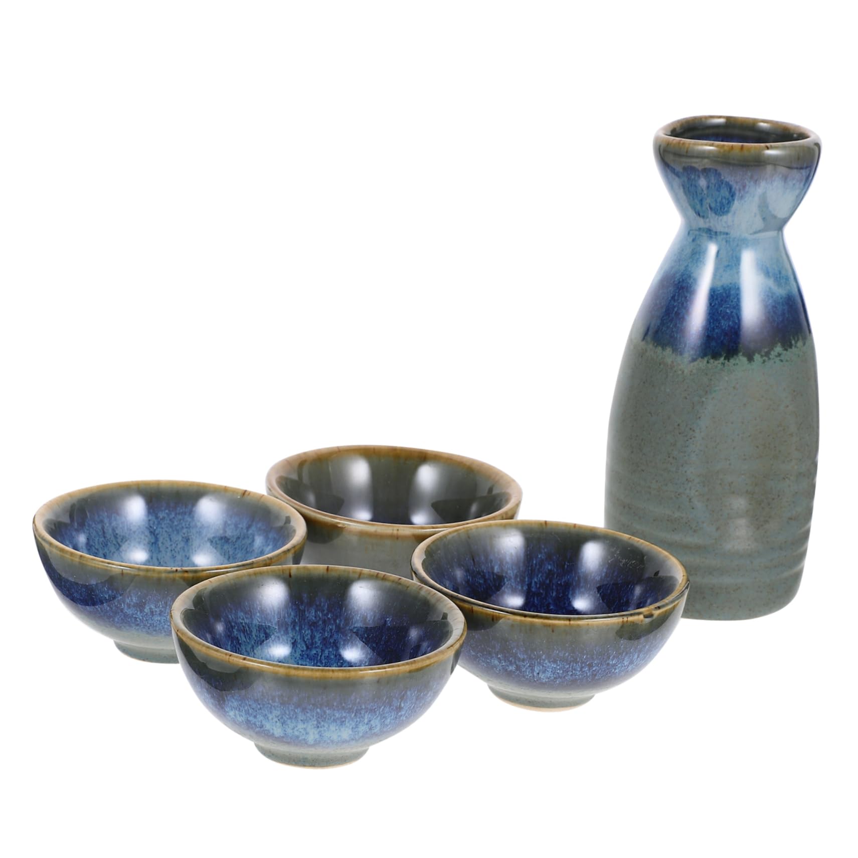 Japanese Sake Set - Ceramic Sake Jug, Wine Cup & Serving Pot - Authentic Japanese Sake Drinking Accessories for Home, Restaurant & Traditional Tea Ceremony