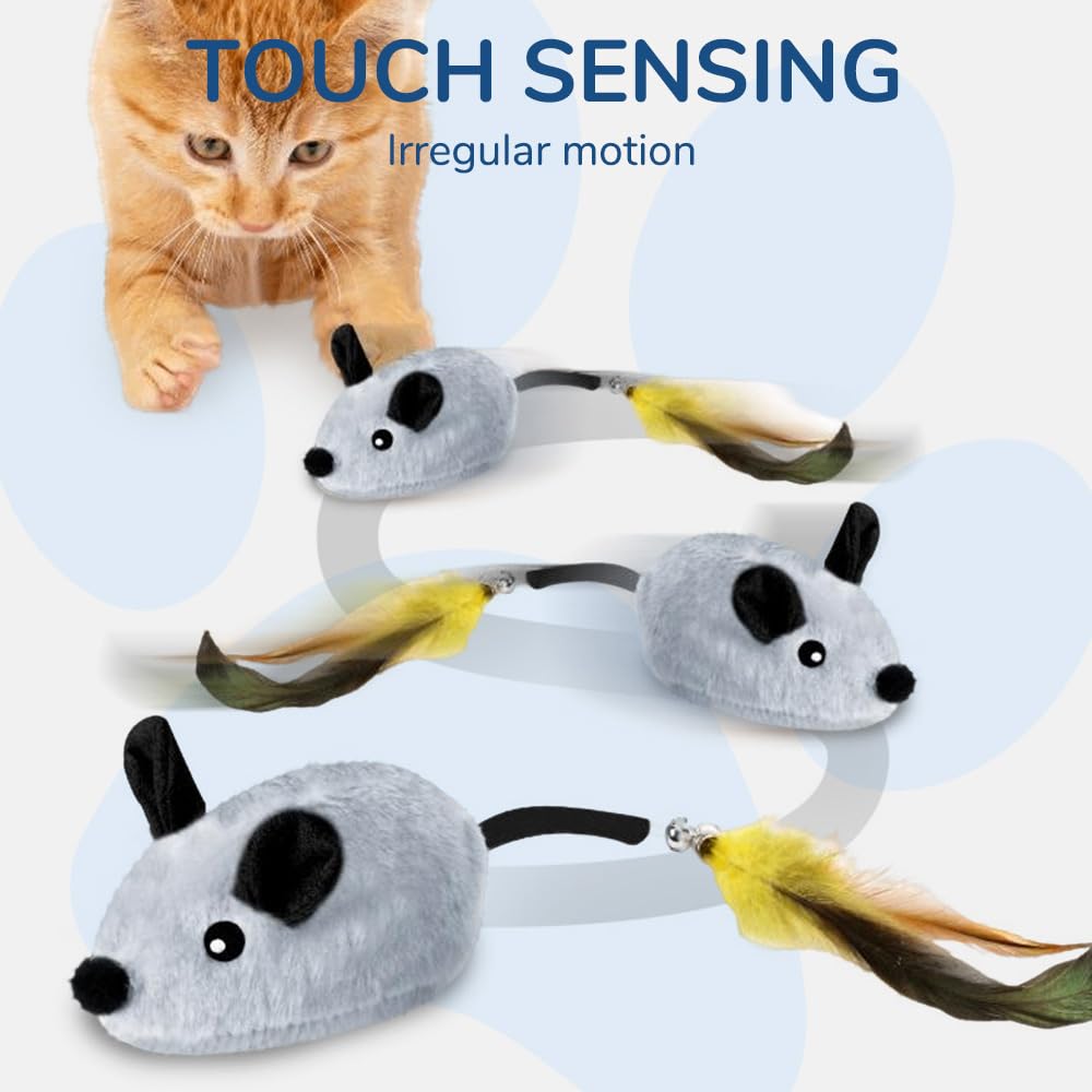 2024 New Interactive Remote Control Electronic Cat Toy Mouse - Squeaky Moving Toy for Indoor Cats, Self Play Exercise & Birthday Gift (Yellow) - Perfect for Playtime, Training & Keeping Cats Active
