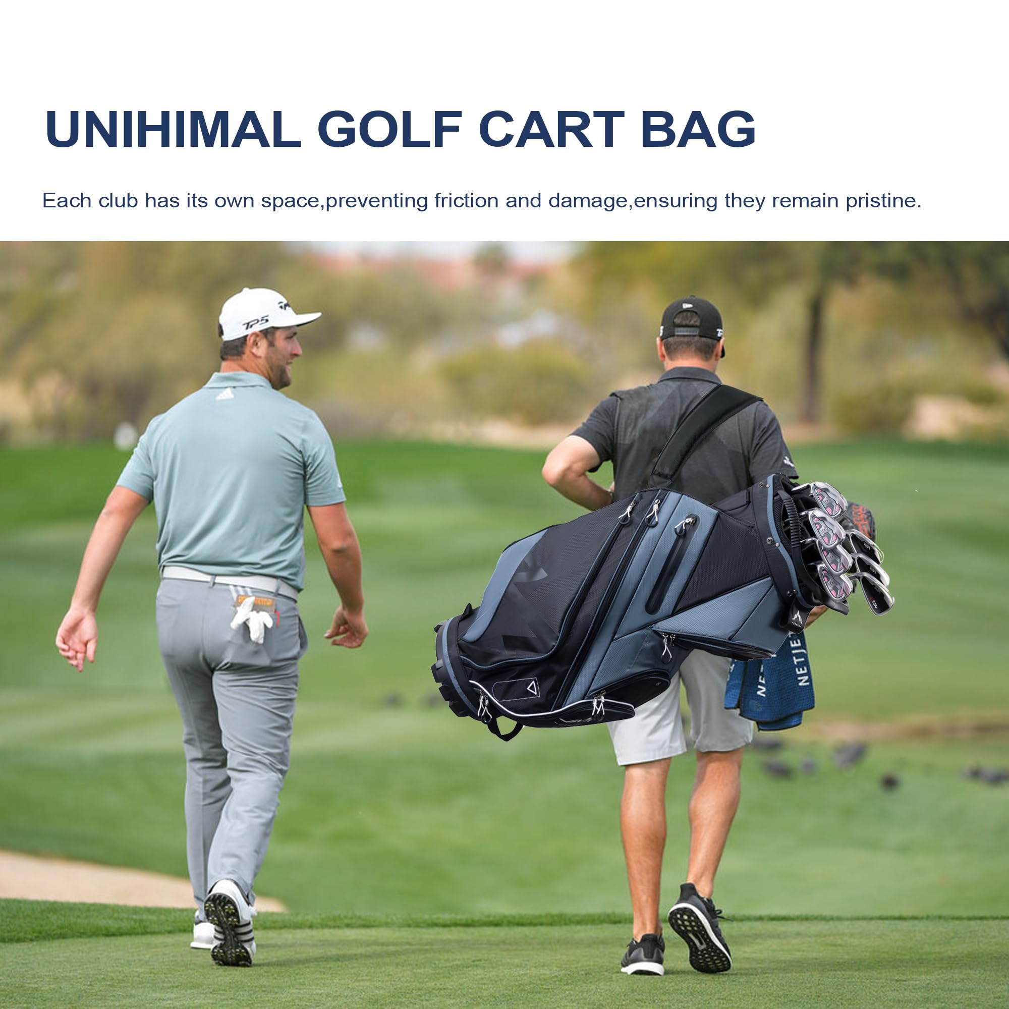 14-Way Golf Cart Bag with Organizer Divider & Rain Cover - Premium Golf Stand Bag for Men & Women - Perfect for Golf Course & Driving Range Use