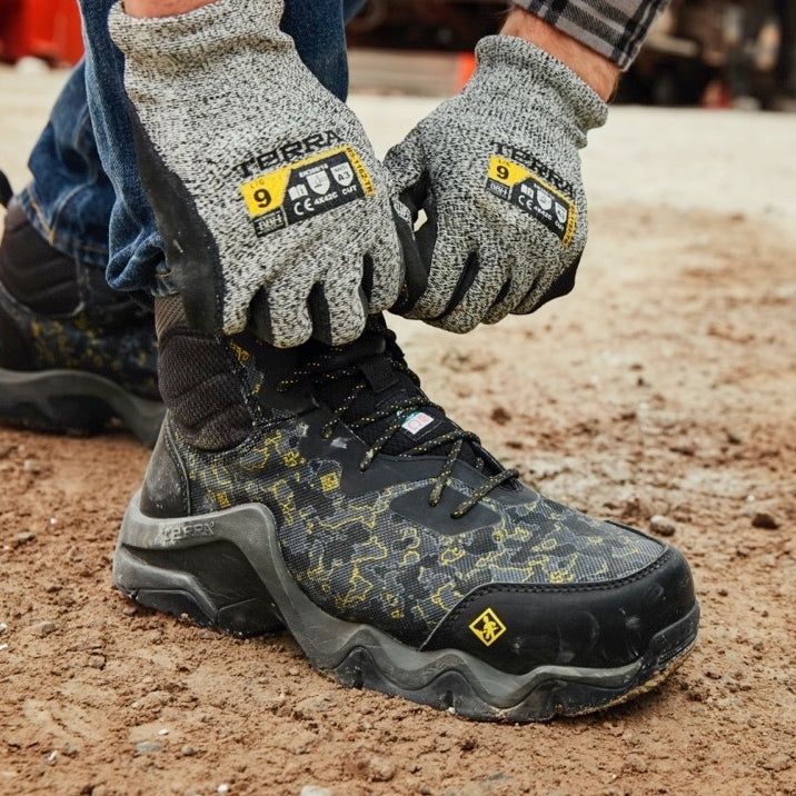 Terra EKG MID Men's Composite Toe Work Shoes - Lightweight Athletic Safety Boots for Construction & Outdoor Work (Camo) | Slip-Resistant & Comfortable for All-Day Wear