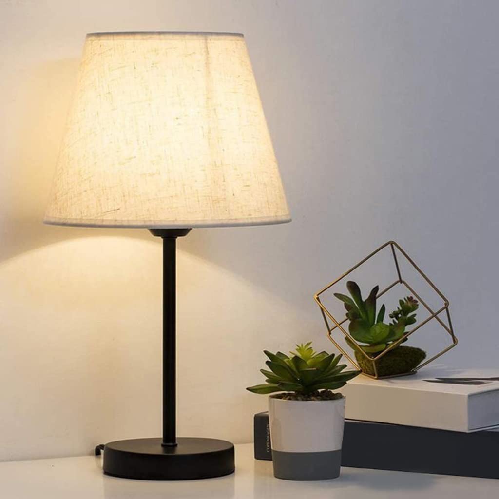 Modern Dimmable Touch Bedside Table Lamp with USB Charging Port - Nightstand & Desk Light with Fabric Lampshade for Bedroom, Living Room & Office - Farmhouse Style Adjustable LED Lamp for Reading & Relaxation