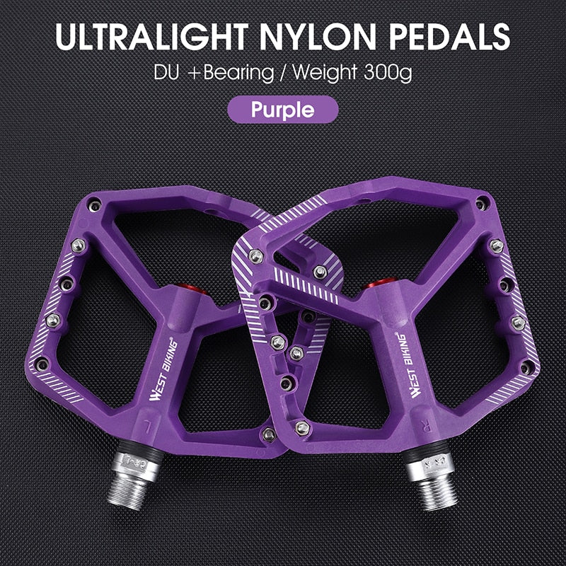 Anti-Slip Ultralight Nylon MTB Mountain Bike Pedals with Sealed Bearings - Durable Bicycle Accessories for Off-Road Cycling & Trail Riding