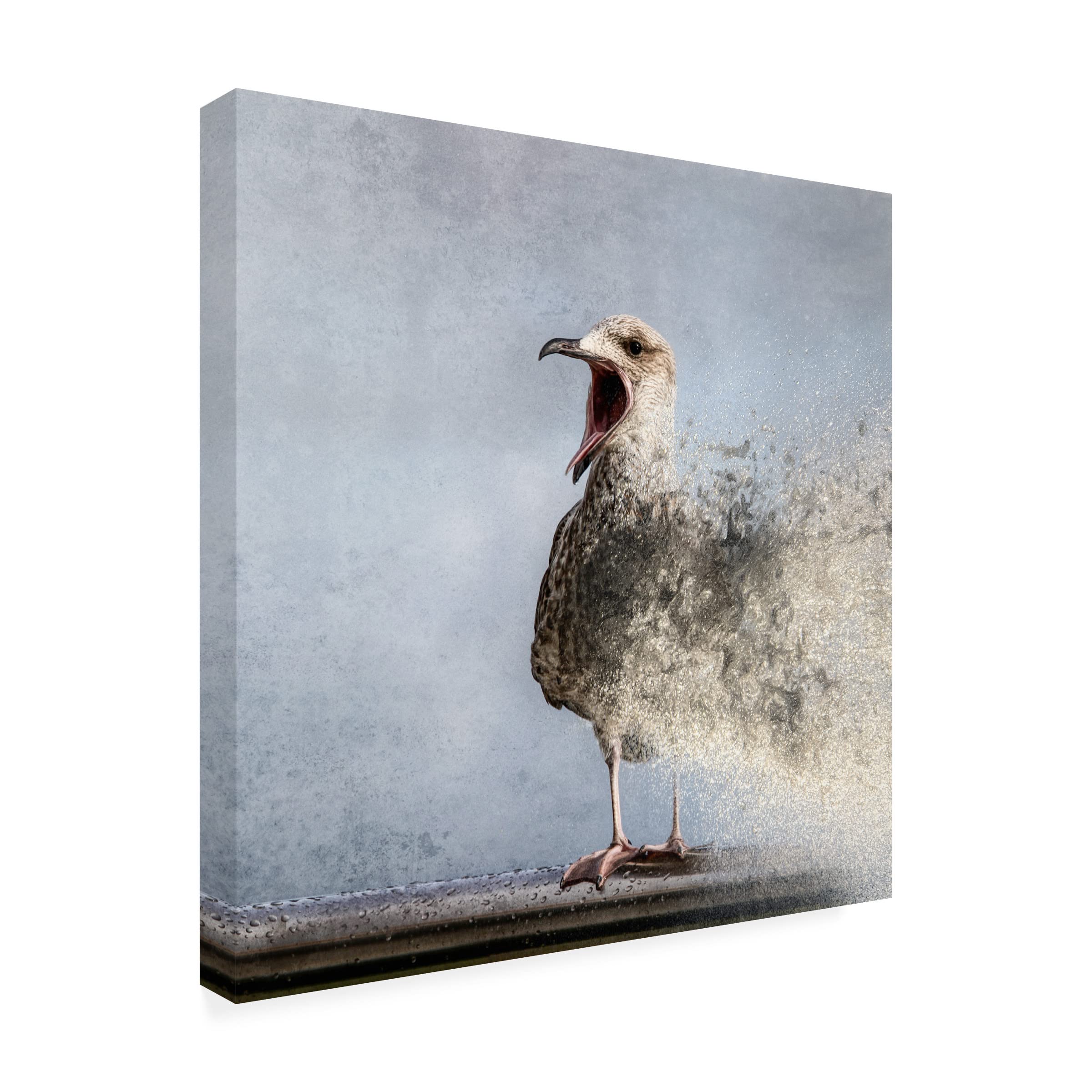 Bruno Flour 'Waterbird' Canvas Wall Art Print - Modern Nature Home Decor for Living Room, Bedroom & Office - Handmade Fine Art Painting