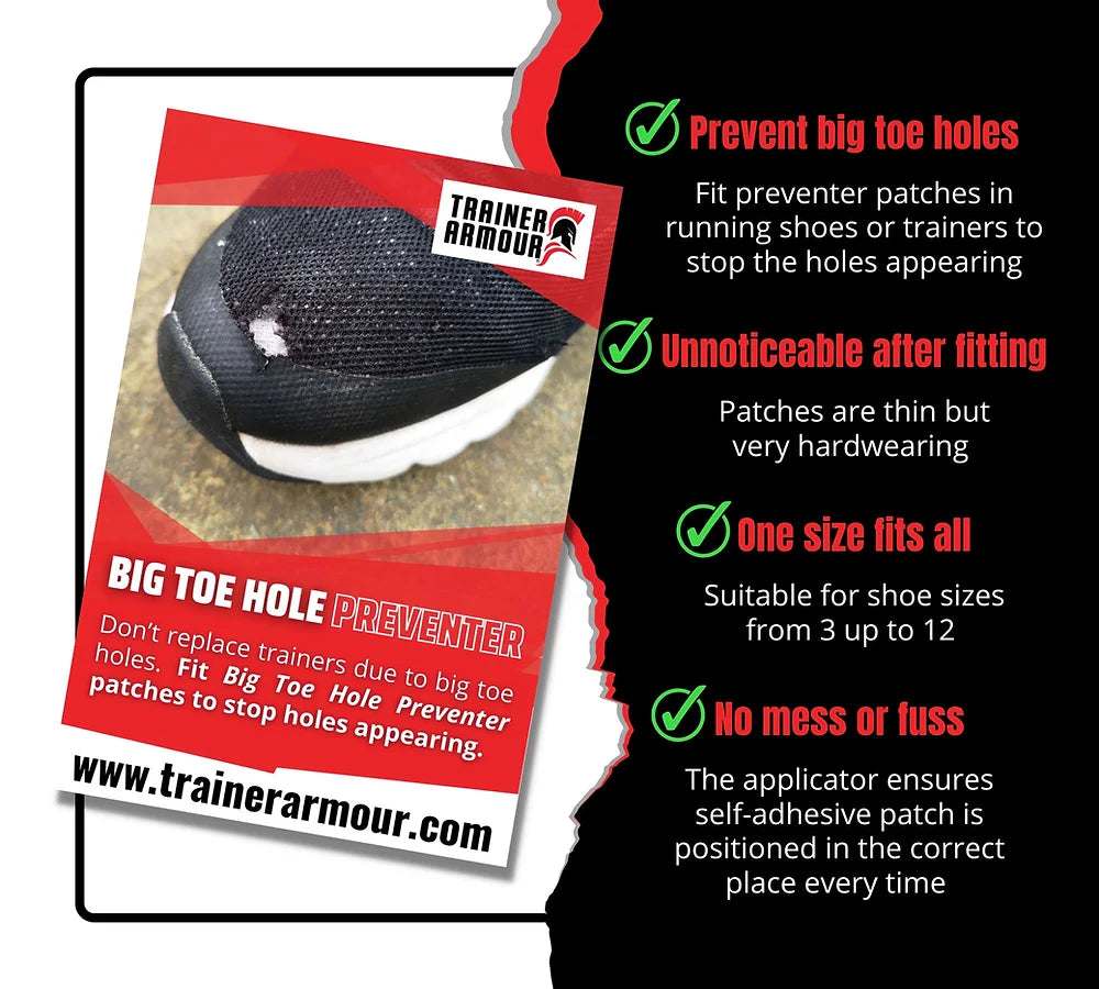 Big Toe Hole Preventer for Running Shoes - Anti-Friction Socks & Toe Protector for Athletes - Perfect for Marathon, Gym & High-Impact Sports