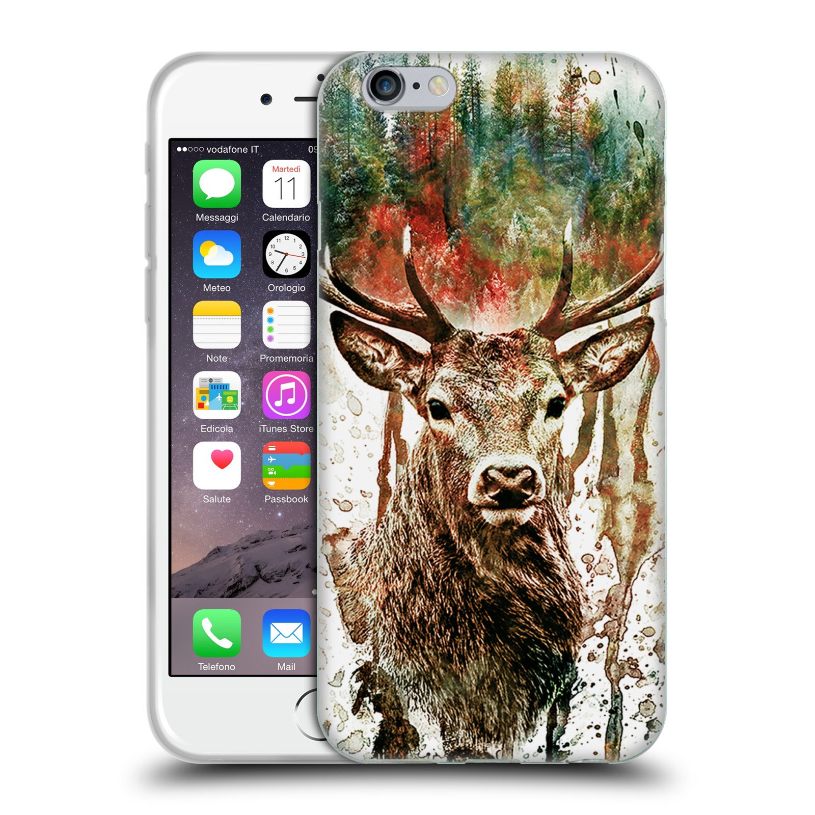 Officially Licensed Riza Peker Deer Animals Soft Gel Case for Apple iPhone 6/6s - Cute Wildlife Design Protective Phone Cover - Perfect for Nature Lovers, Outdoor Adventures & Daily Use