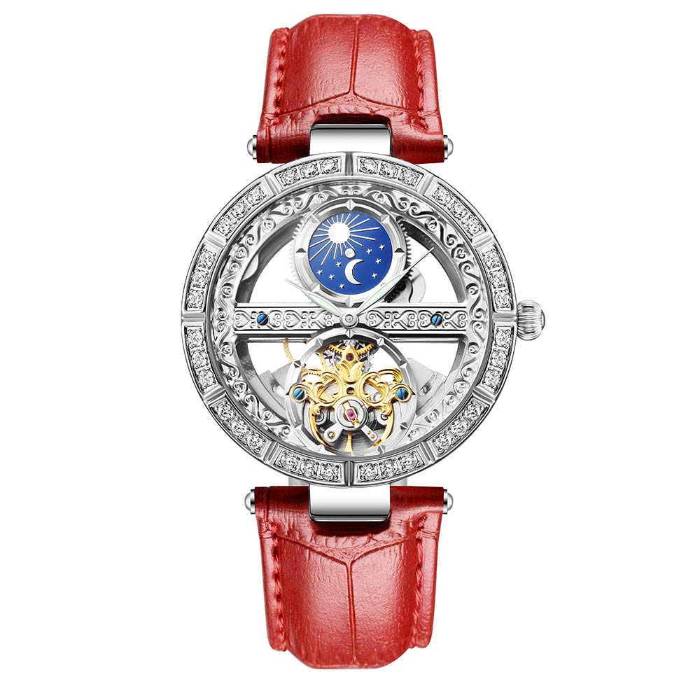 SENORS Women's Automatic Mechanical Watch - Stainless Steel Luxury Self-Winding Wristwatch with Hollow Design - Perfect for Business, Party & Everyday Wear