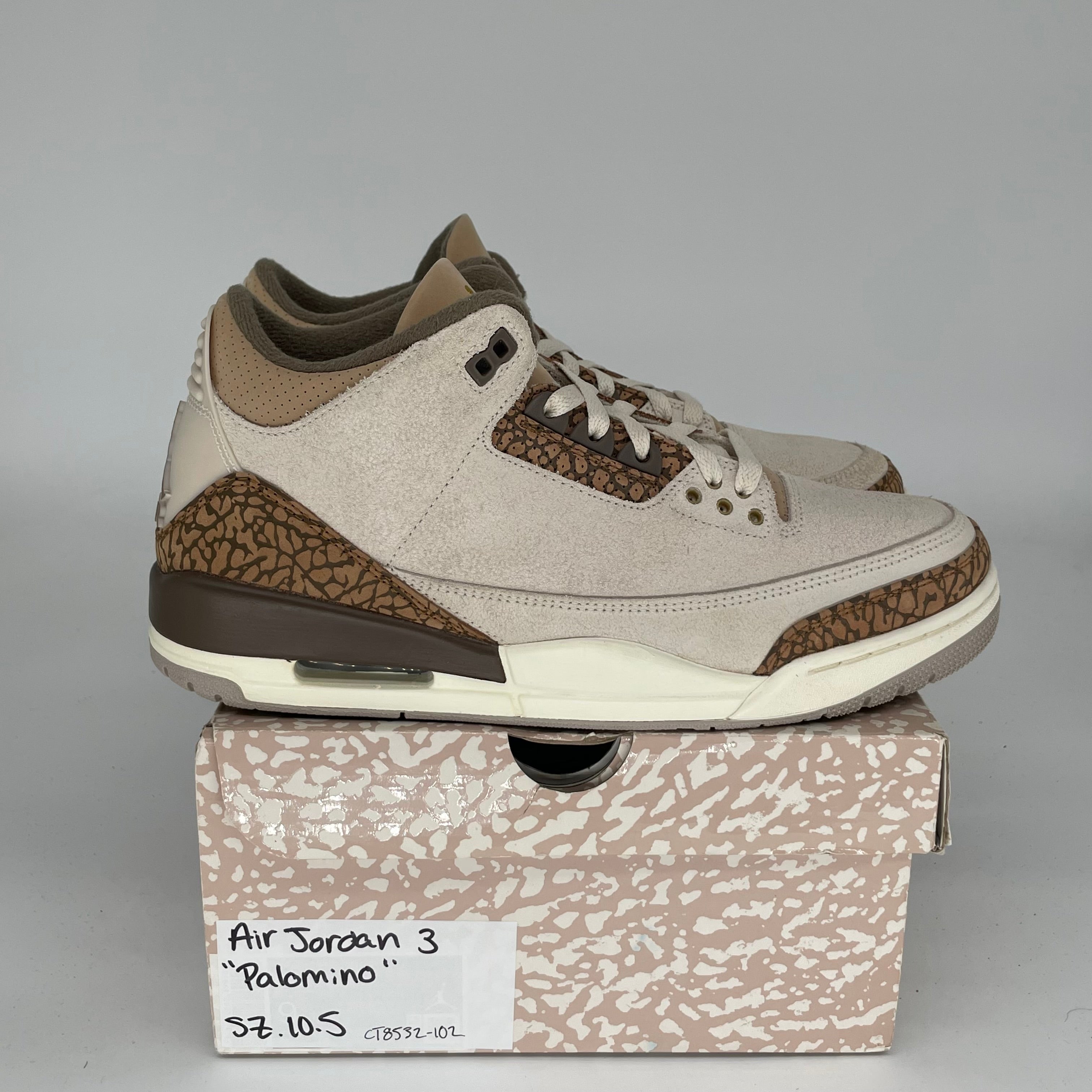 AIR JORDAN 3 PALOMINO Men's Basketball Shoes Size 10.5 - Style CT8532-102 - Retro Sneakers for Casual Wear & Street Fashion