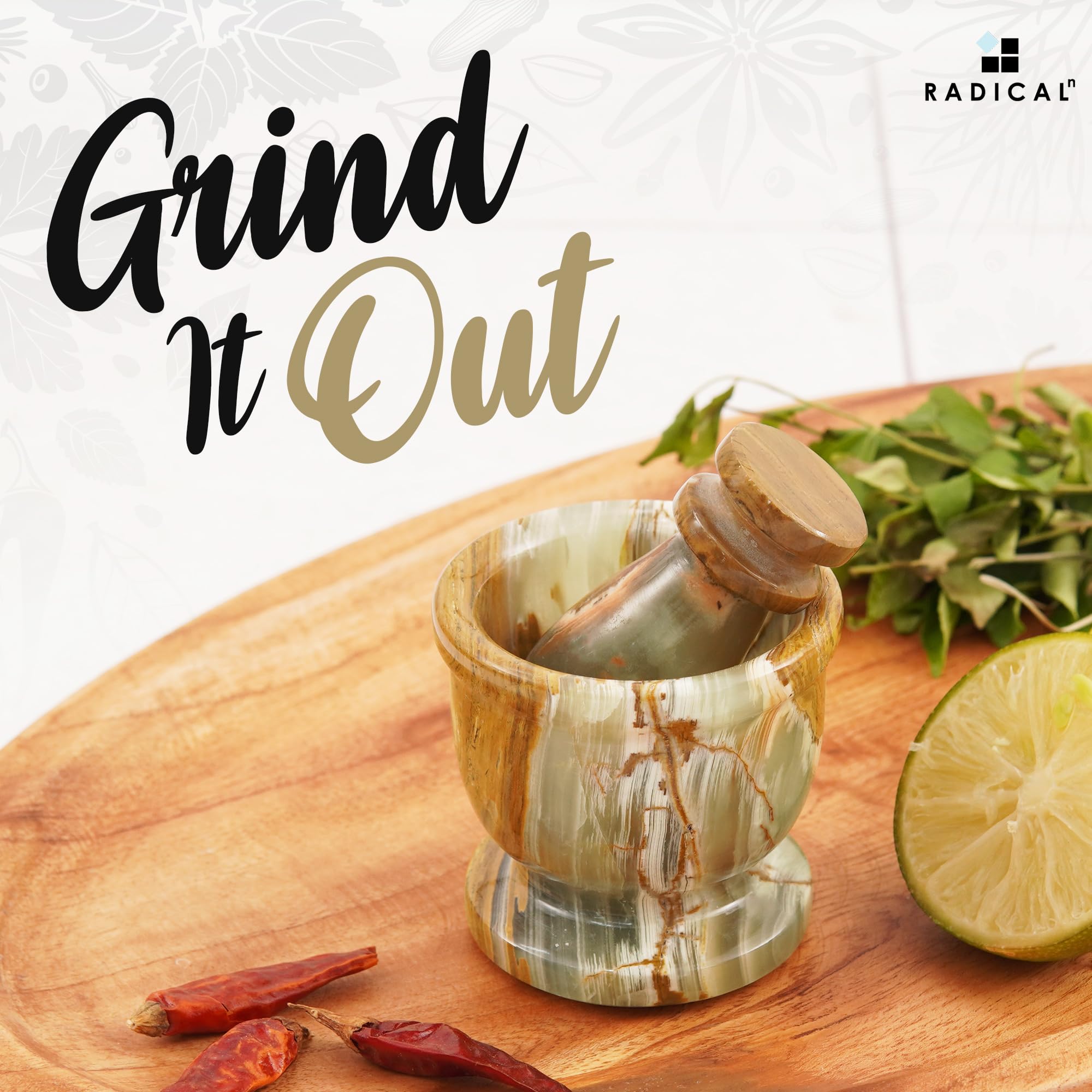 Premium Green Marble Mortar and Pestle Set - 2.5 Inch Handcrafted Garlic Crusher, Herb & Spice Grinder Bowl for Kitchen - Perfect for Crushing Garlic, Grinding Herbs, and Preparing Fresh Spices