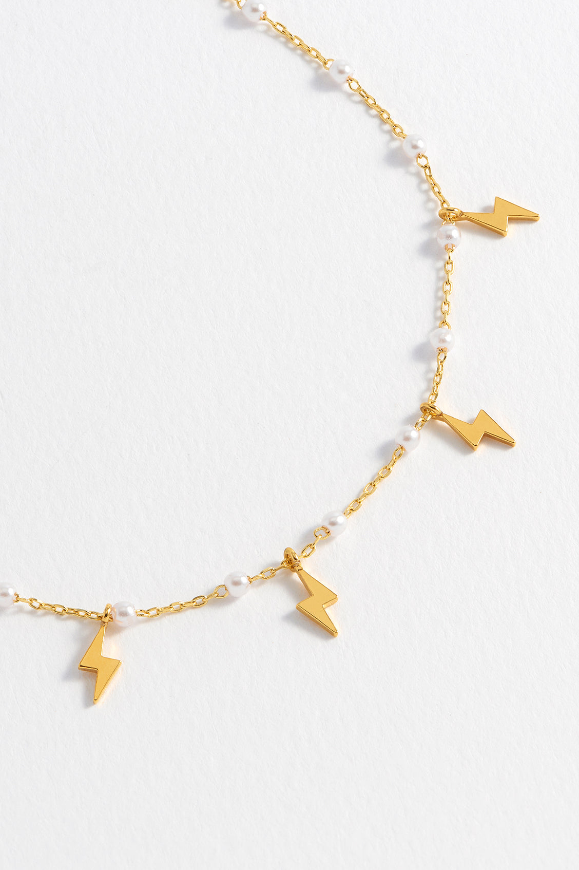 Pearl Power Bolt Charm Necklace - Elegant Sterling Silver Jewelry for Women | Perfect for Everyday Wear, Gifts & Special Occasions
