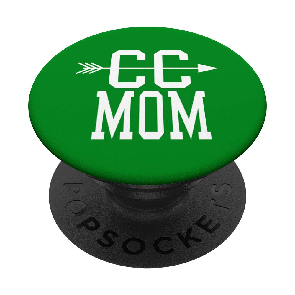 Cross Country Mom CC Graphic Design With Arrow Green PopSockets - Phone Grip & Stand for iPhone, Samsung & Tablets - Perfect for Travel, Work & Everyday Use
