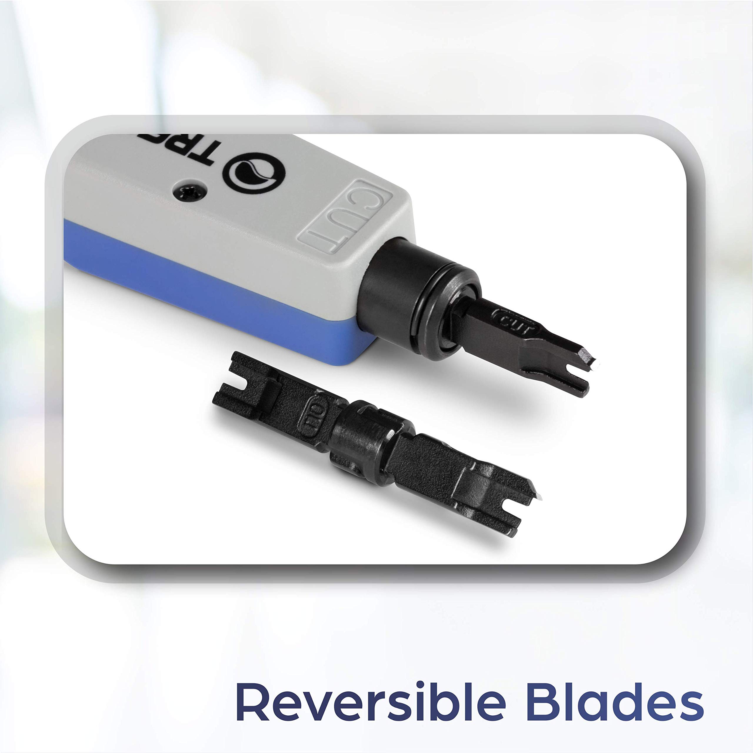 TRENDnet Professional Punch Down Tool with 110 & Krone Blades - Interchangeable Reversible Blades for Network Cable Termination - Ideal for Ethernet Installations, Cat5/6 Wiring & Telecom Work