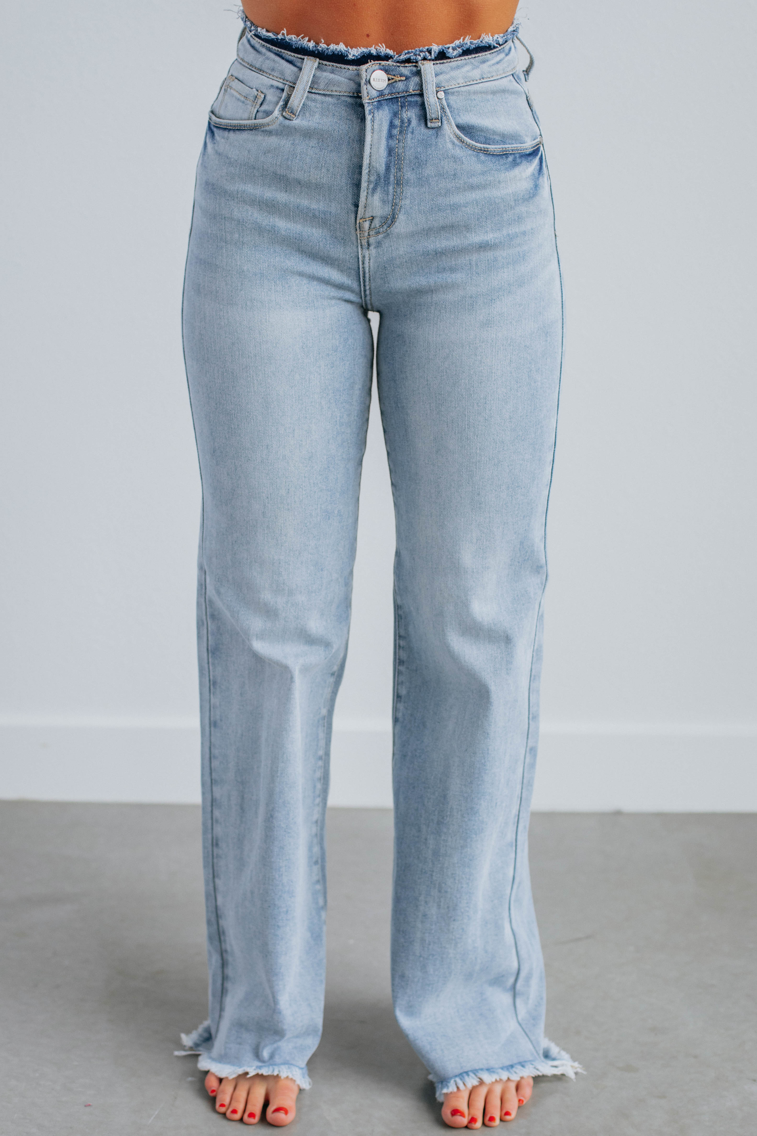 Blaire Risen Light Wash Jeans for Women - High Waist Stretch Denim Pants - Perfect for Casual Wear, Office & Date Night