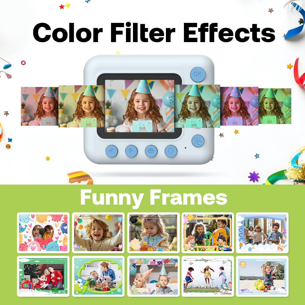 Andoer Kids Instant Print Camera - 1080P HD 2.4