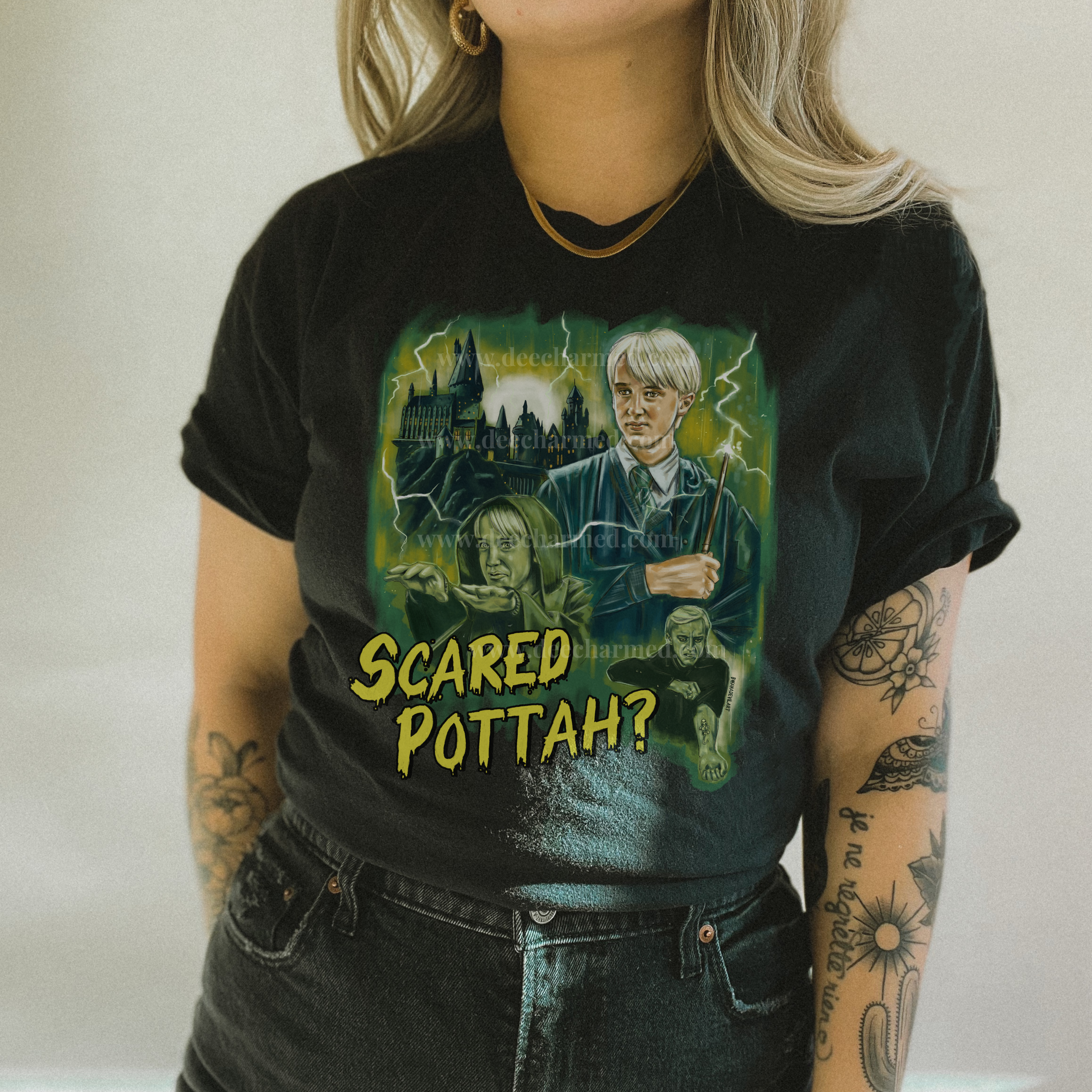 Scared Pottah? Funny Harry Potter Inspired T-Shirt - Perfect for Cosplay, Halloween & Potterhead Fans
