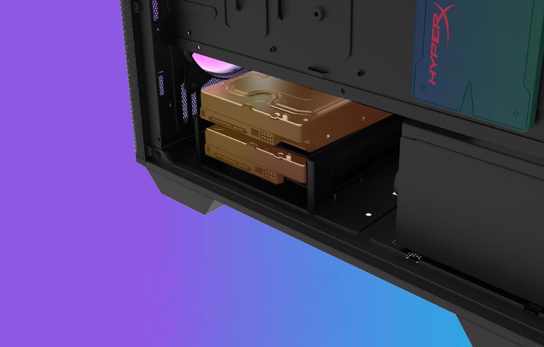 Darkflash DLC31 Mid Tower ATX PC Case - Black | High Airflow Gaming Computer Case for Custom Builds, RGB Setup & Home Office Workstations