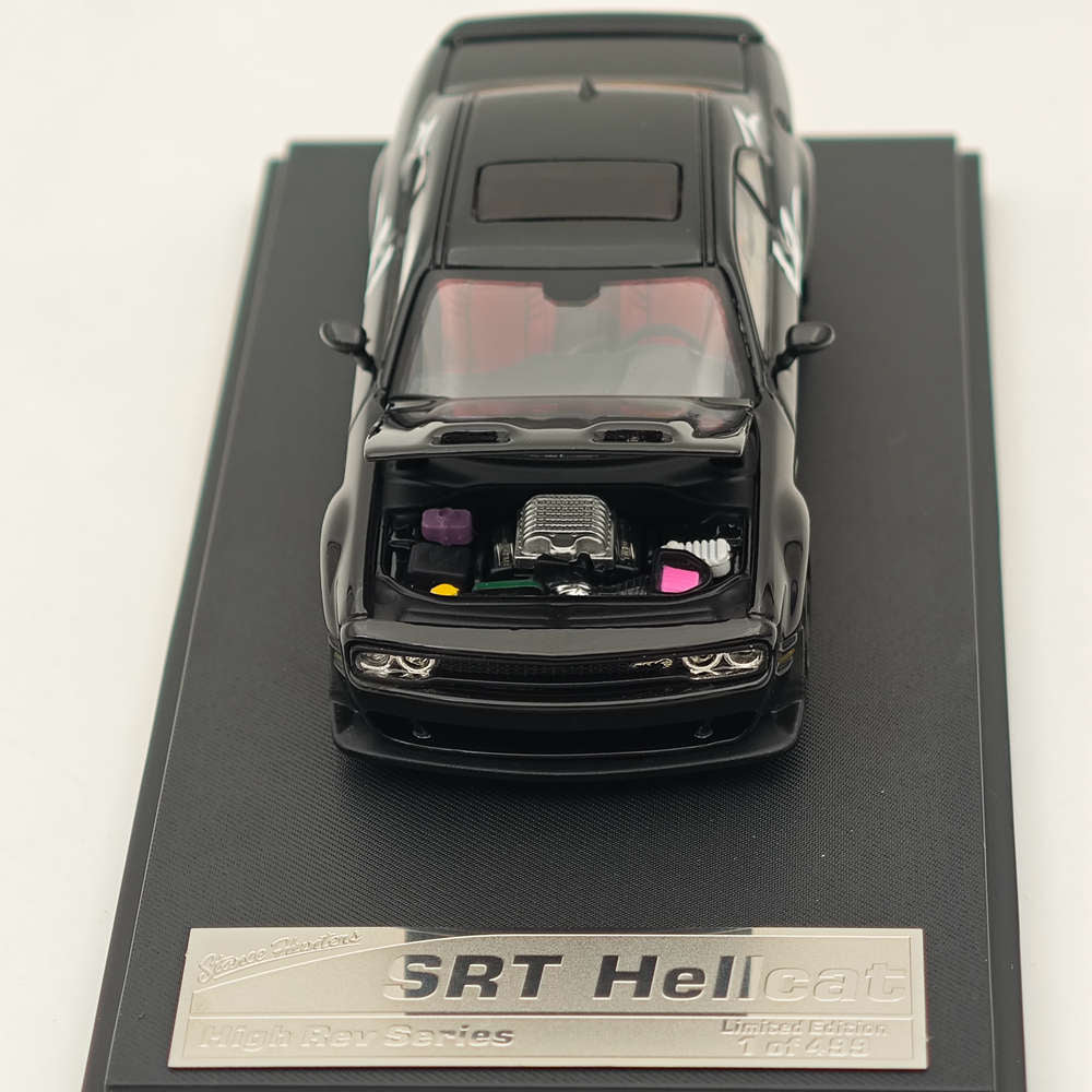 1:64 Scale SH Dodge SRT Hellcat Muscle Sports Car - Black Diecast Model for Collectors | Perfect for Display, Gifts, and Racing Enthusiasts