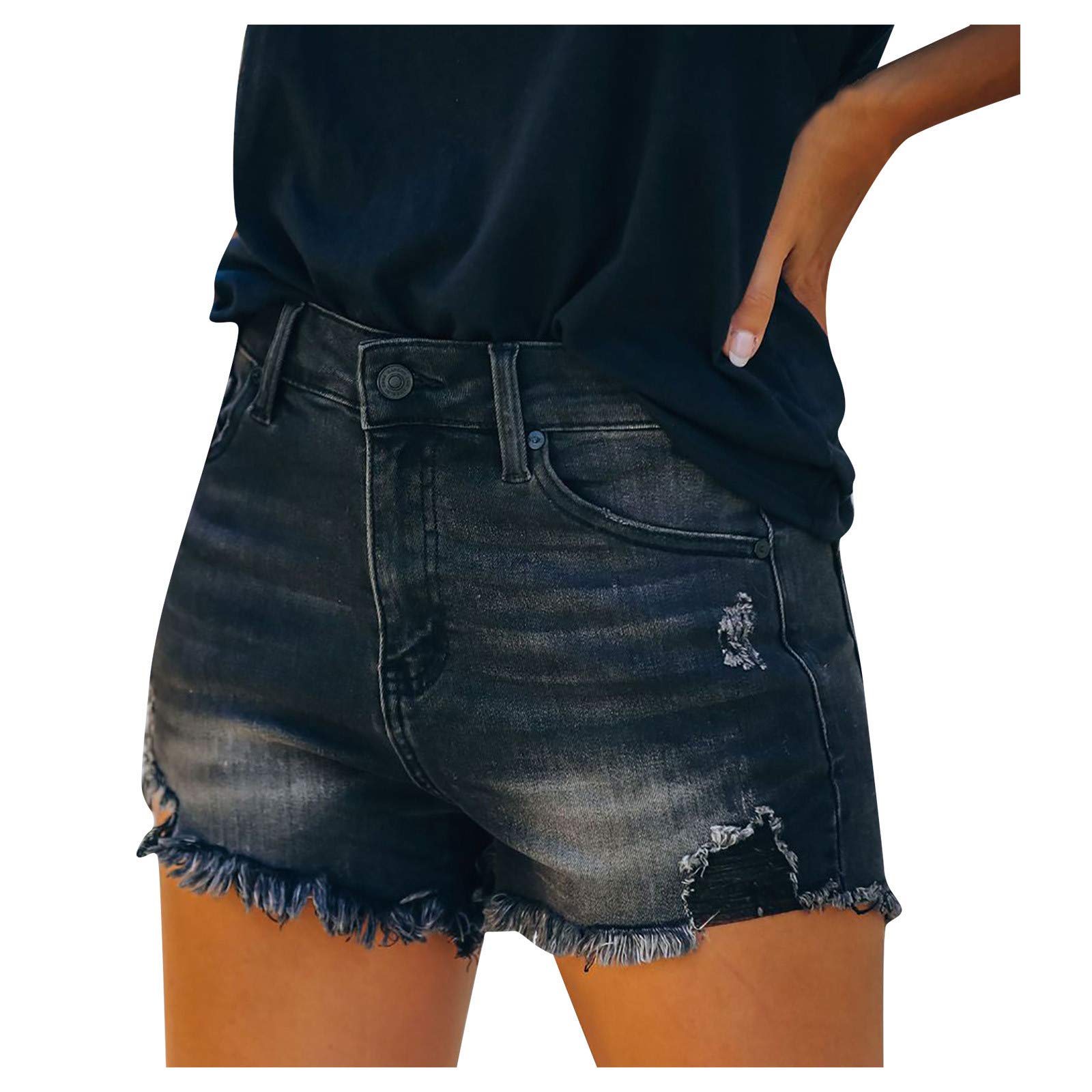 Women's Baggy Denim Shorts - High Waist Ripped Casual Jean Shorts for Women | Perfect for Summer Outfits, Beach Vacations & Streetwear Fashion
