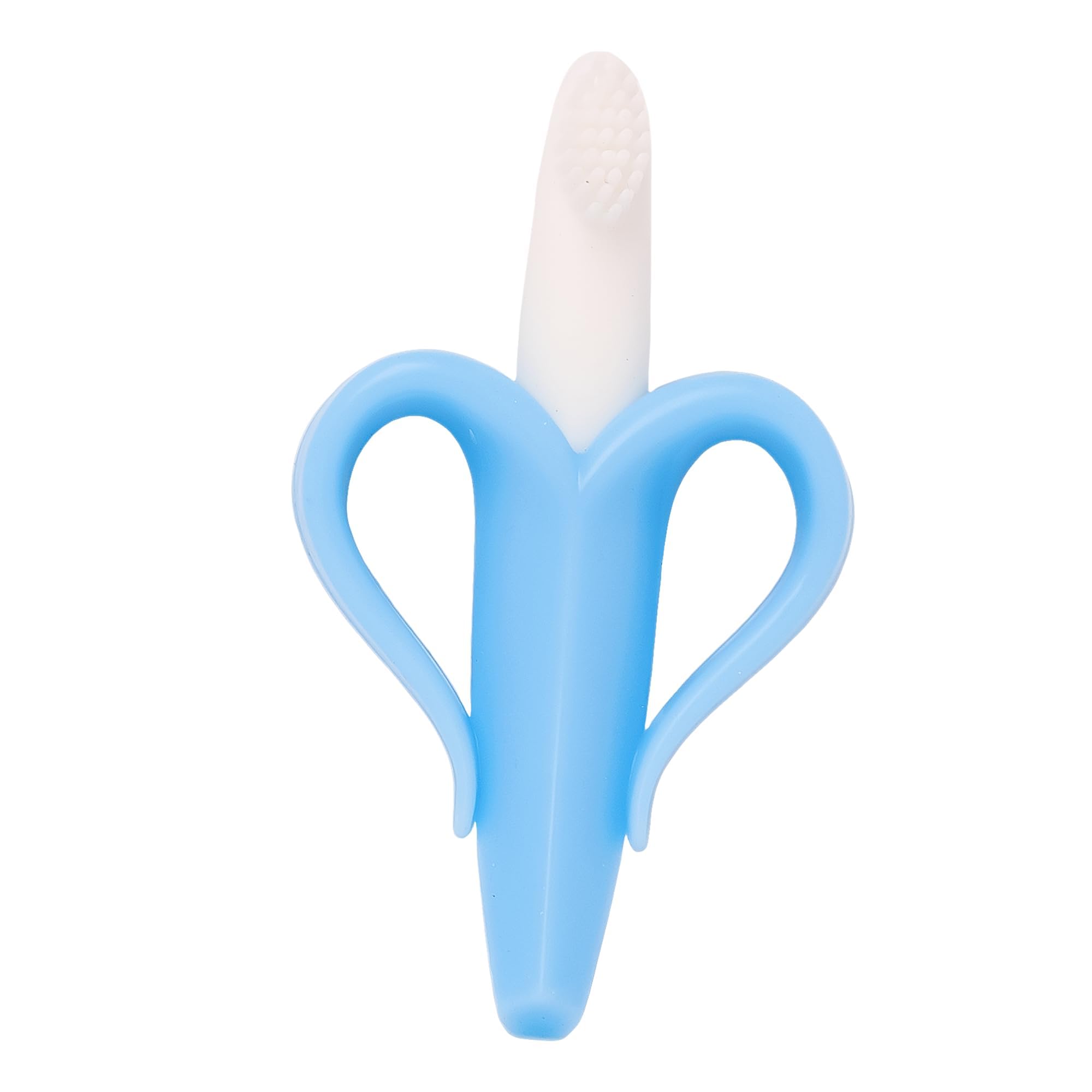 MASTELA Silicone Baby Banana Teether & Toothbrush - Safe Teething Toy for Infants & Toddlers (Blue, 1 Pack) - Perfect for Soothing Sore Gums & Early Oral Care