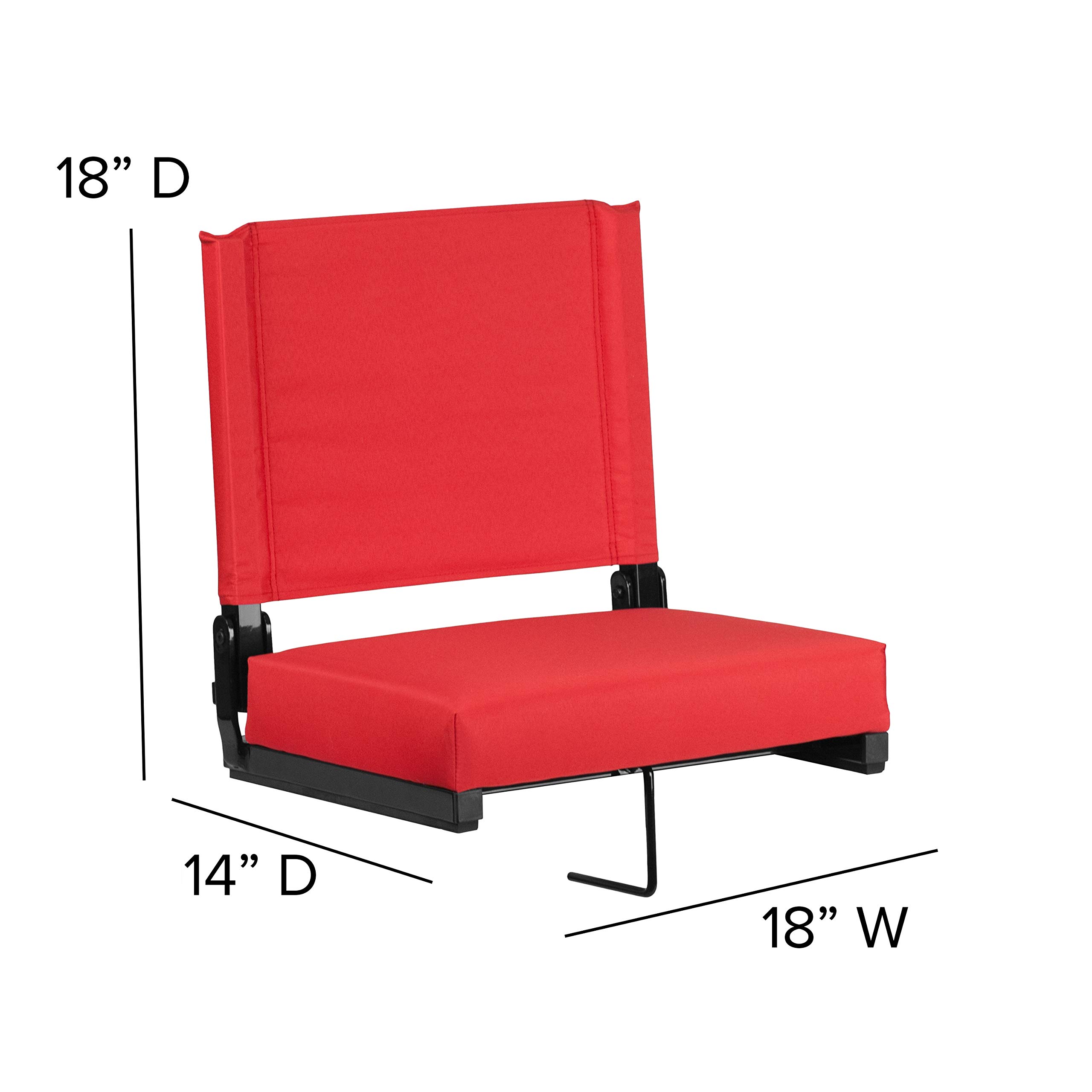 EMMA + OLIVER Lightweight Folding Stadium Chair with Ultra-Padded Seat - 500 lb Weight Capacity - Portable Bleacher Seat for Outdoor Sports, Concerts & Camping