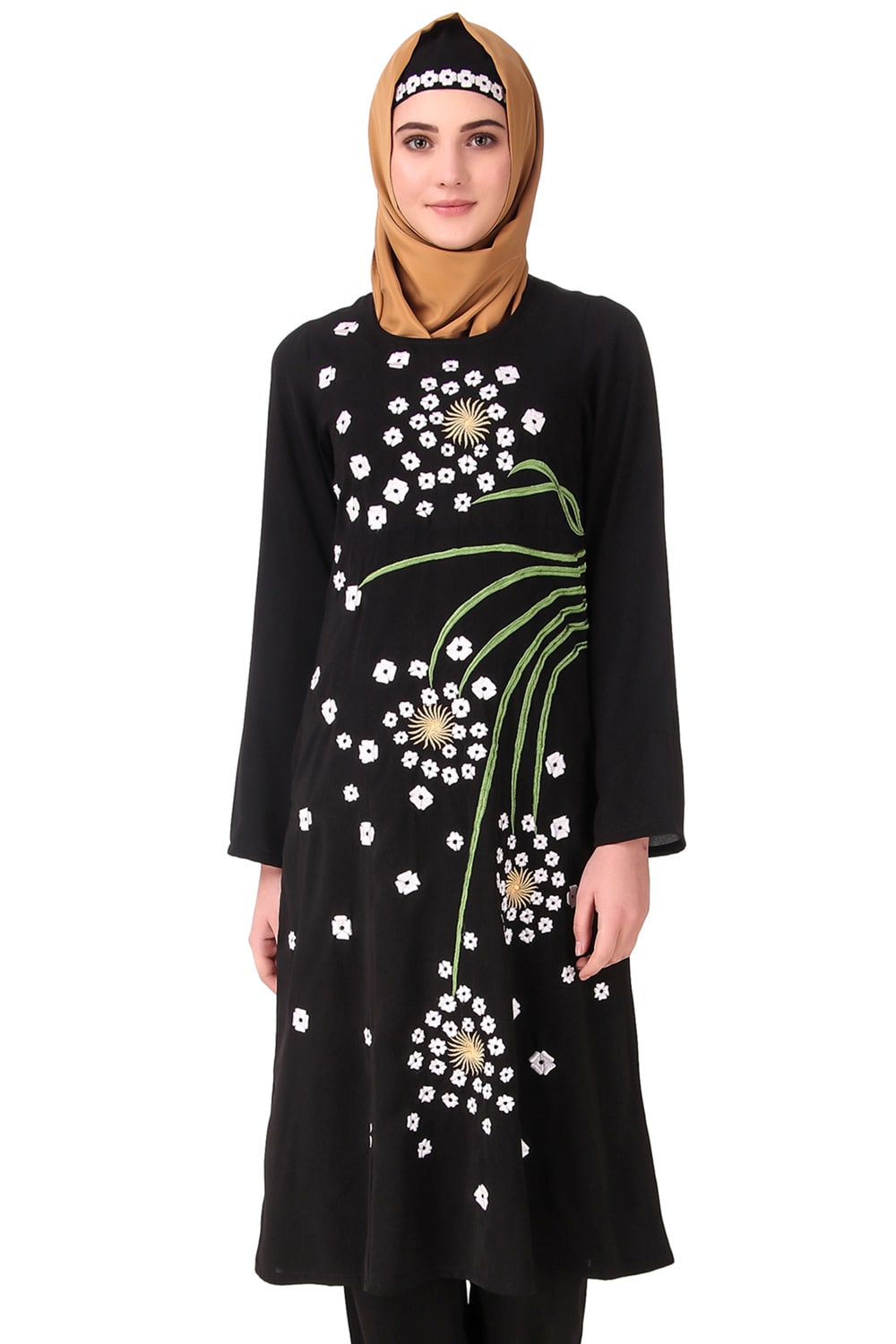 Stylish Abstract Floral Print Anarkali Tunic for Women | Elegant Boho Chic Kurti | Perfect for Parties, Weddings & Festive Occasions