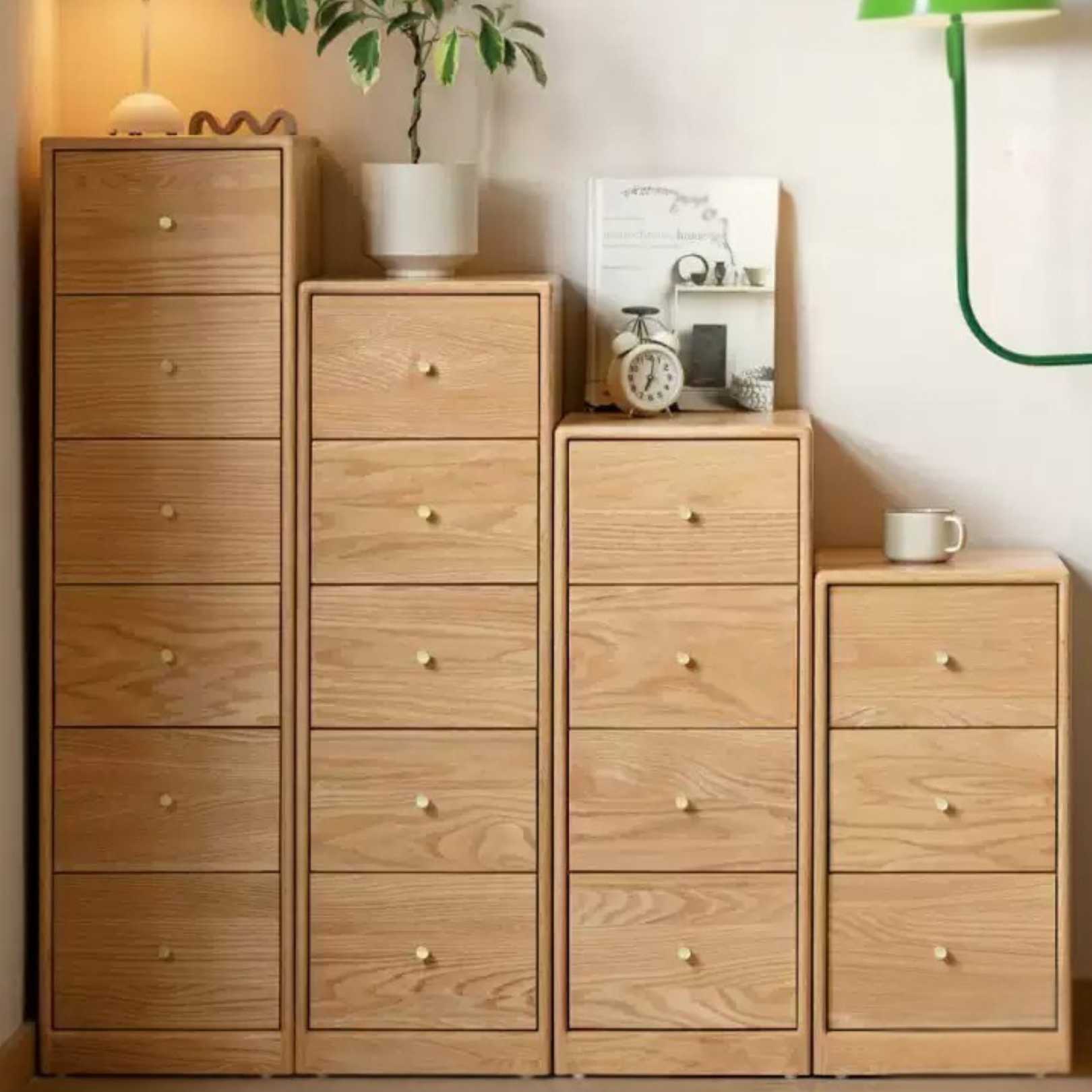 Solid Oak & Beech Wood Chest of Drawers - 5-Drawer Storage Cabinet with Multi-Functional Design for Bedroom, Living Room, and Office Organization