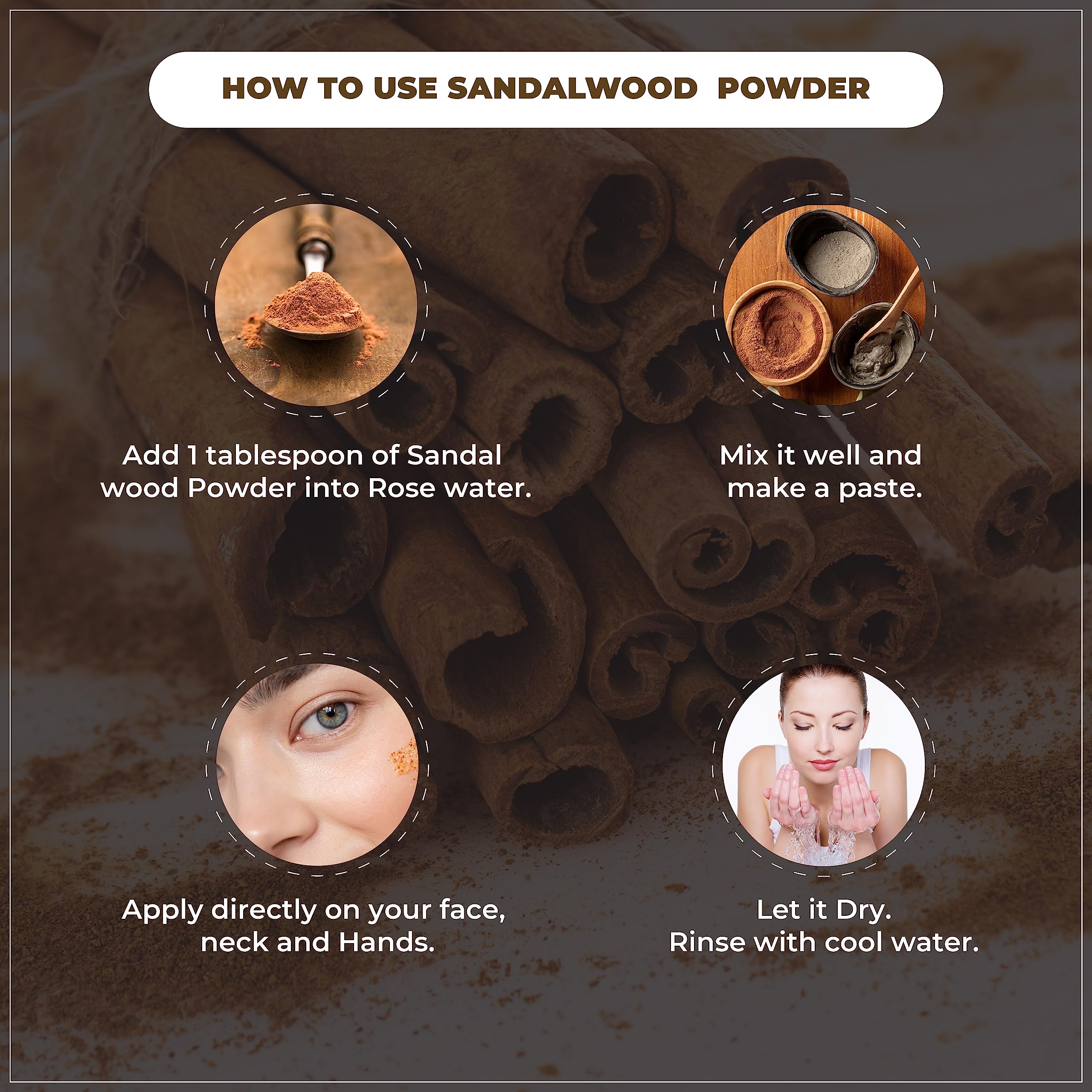Vedcare 100% Natural Sandalwood Face Pack - Detan & Brightening Facial Mask for All Skin Types, 200g | Perfect for Daily Skincare Routine & Glowing Complexion