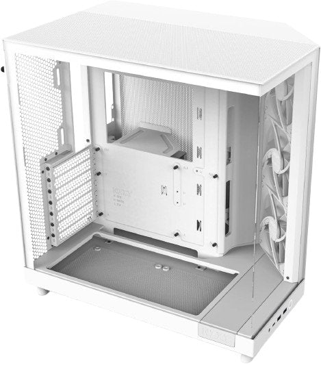 NZXT H6 Flow CC-H61FW-01 ATX Mid Tower Gaming PC Case - High Airflow Design for Optimal Cooling, Tempered Glass Side Panel, RGB Ready - Perfect for Gaming Rigs and Custom PC Builds