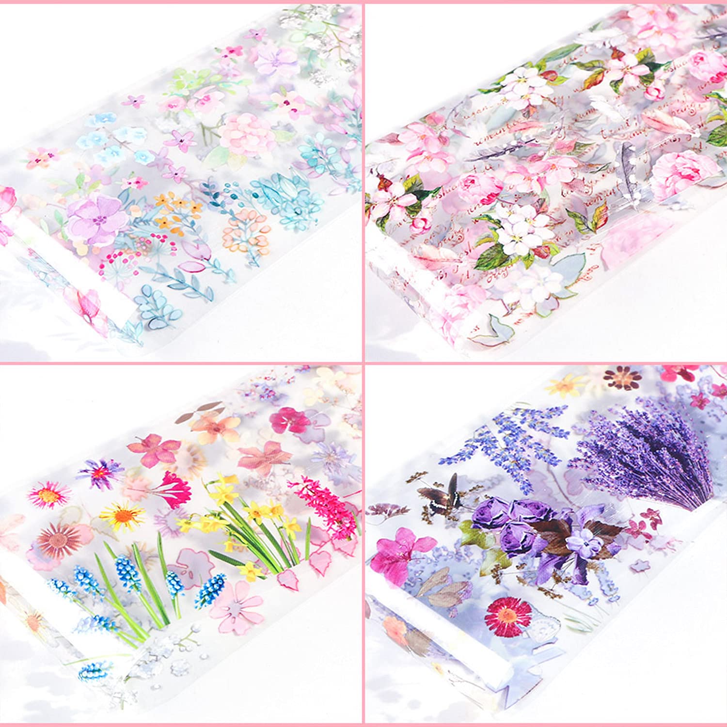 10 Sheets Foil Nail Art Stickers - Maple Leaf & Flower Nail Foils Transfer Stickers for Women, Girls | DIY Manicure Design Kit with Butterfly & Floral Decals | Perfect for Parties, Weddings & Nail Salon Use