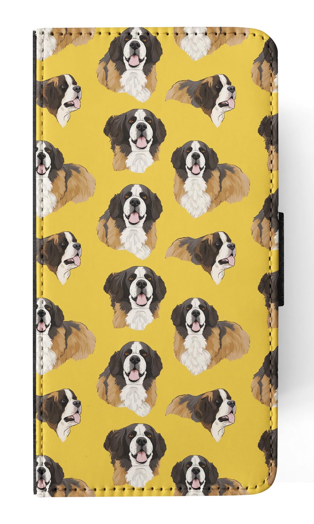 **Stylish Saint Bernard Puppy Faux Leather Flip Wallet Case for Apple iPhone 14 Pro – Perfect for Pet Lovers & Daily Use**