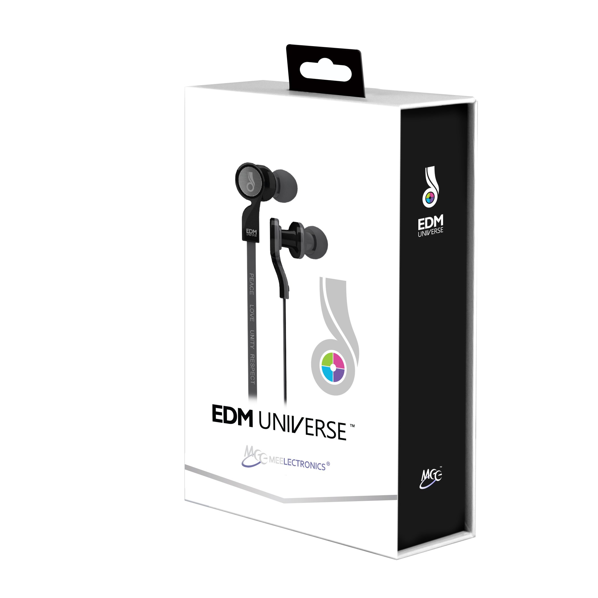 MEE Audio EDM Universe D1P In-Ear Headphones with Mic - Noise Isolating Wired Earbuds for DJs, Gamers & Music Lovers (PLUR/Black) | Perfect for Studio Recording, Gaming & Commuting