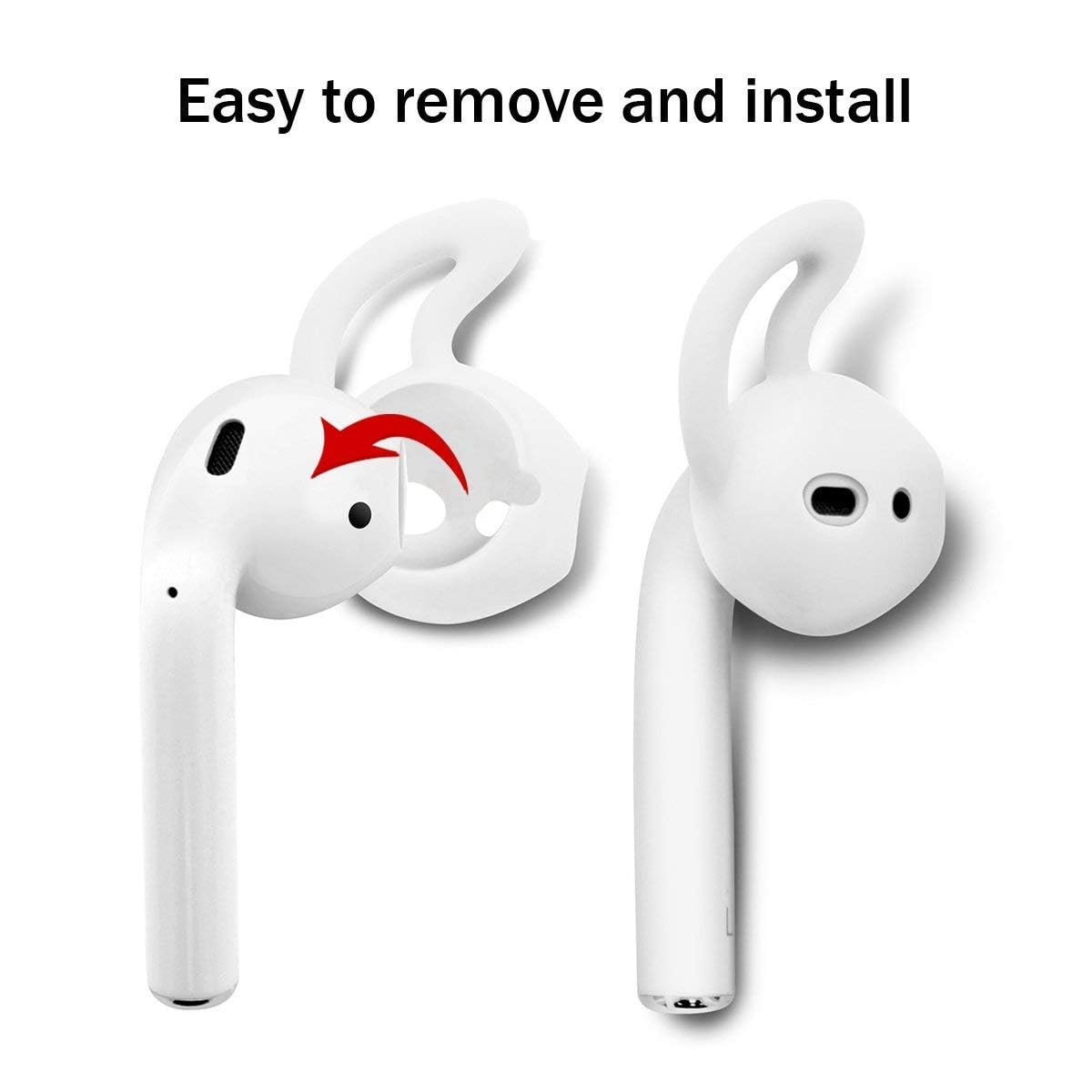 3 Pairs Silicone Ear Hooks & Covers for AirPods EarPods - Secure Fit, Comfortable & Anti-Slip - Perfect for Running, Workouts & Daily Use