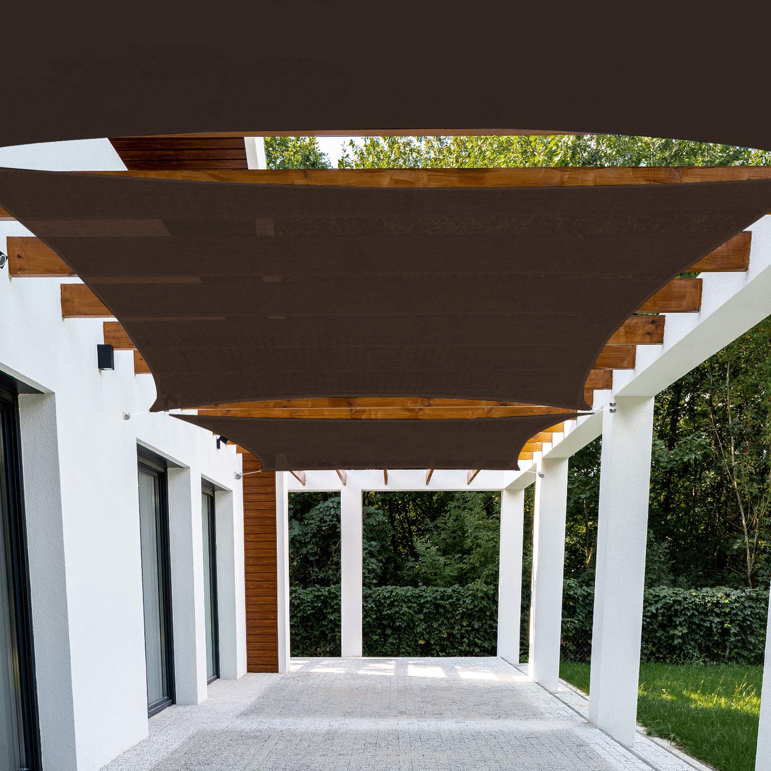 2' x 5' Brown Sun Shade Sail Quadrangle Canopy - UV Block & Breathable Fabric for Patio, Garden, Pool - Durable Outdoor Sun Protection - Custom Sizes Available - Perfect for Backyard, Deck, and Outdoor Relaxation