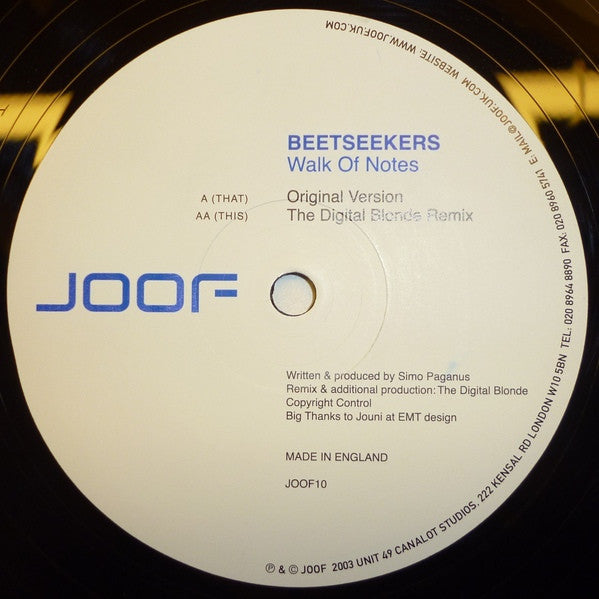 Beetseekers Walk Of Notes 12 - Limited Edition Vinyl Record by JOOF Recordings (JOOF10) | Perfect for DJ Sets, Music Collectors & Electronic Dance Music Enthusiasts