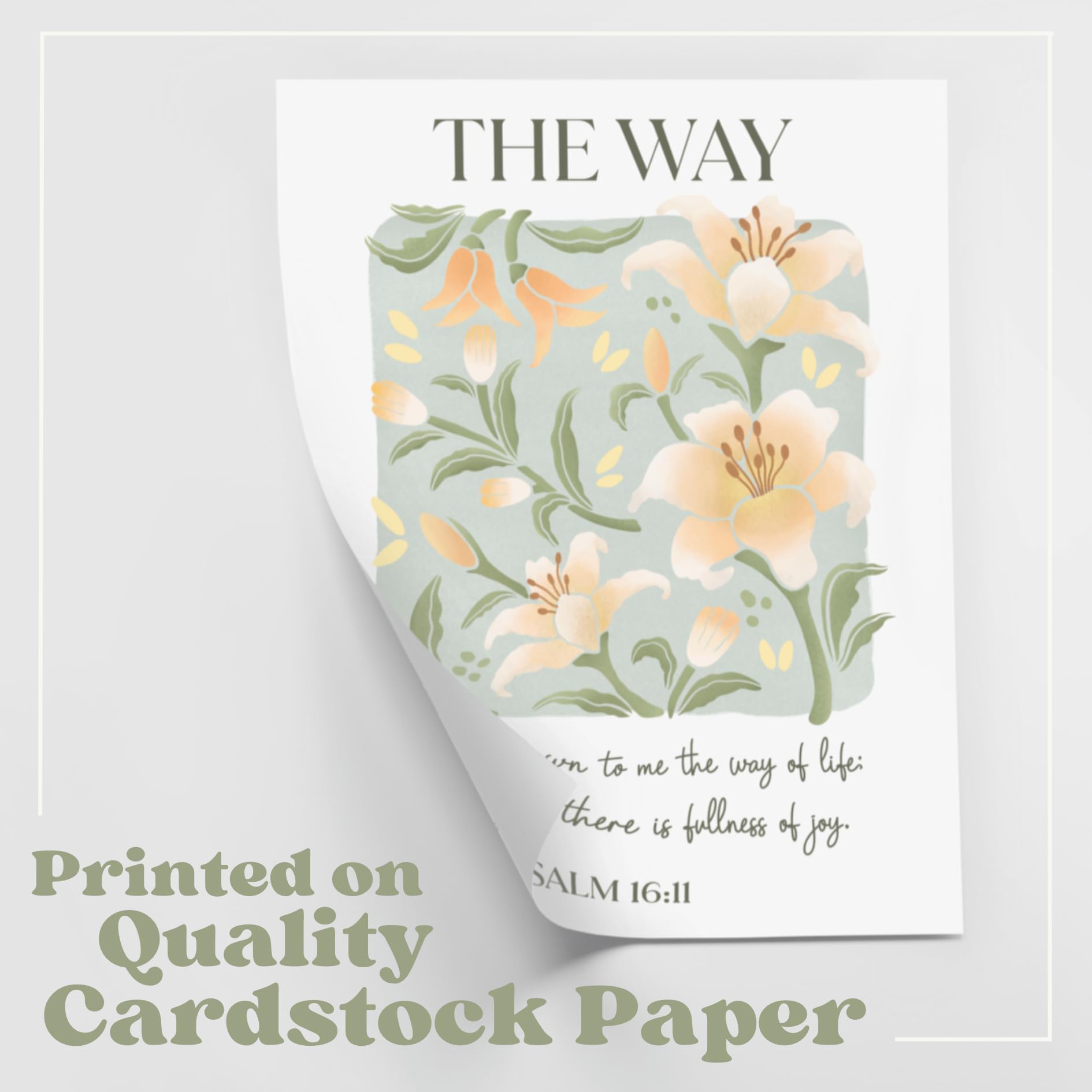 HoneyKICK Christian Wall Art Set of 3 Posters - The Way, Truth, Life Scripture Prints, 11x14 Inches Unframed Bible Verse Decor for Home, Church & Office - Inspirational Christian Gifts & Décor on Premium Cardstock Paper