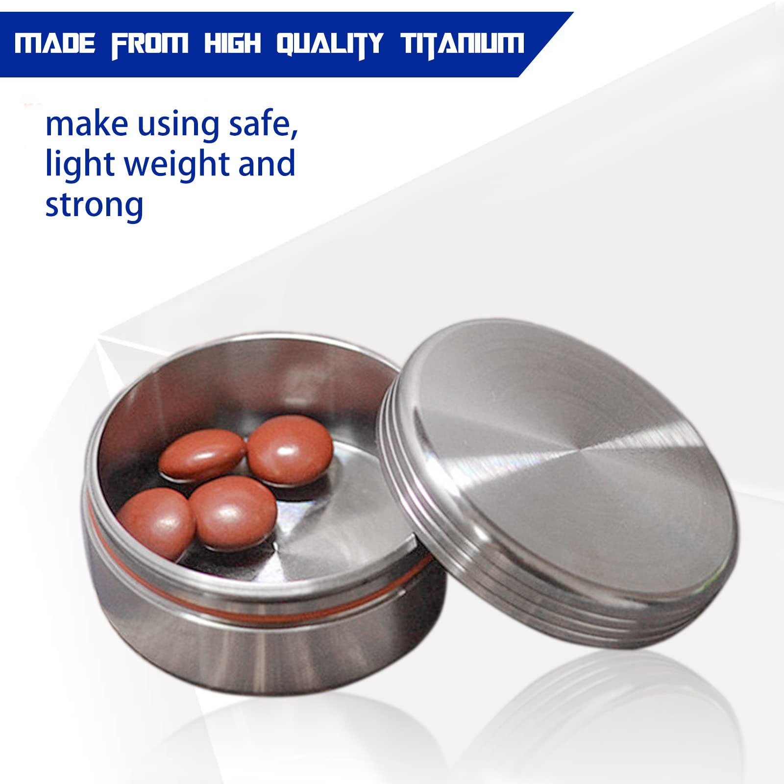Premium Titanium Waterproof Pill Case - Compact EDC Emergency Capsule Holder, Durable Metal Storage Box for Camping, Hiking & Travel (Silver) - Perfect for Outdoor Adventures & Daily Medication Organization