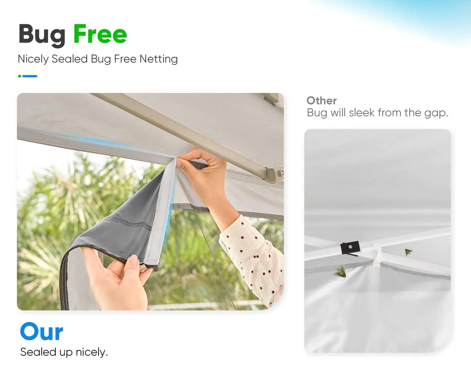10' x 10' Pop Up Canopy Tent with Sidewalls & Netting - Instant Shelter for Outdoor Events, Beach, Camping, and Backyard Parties